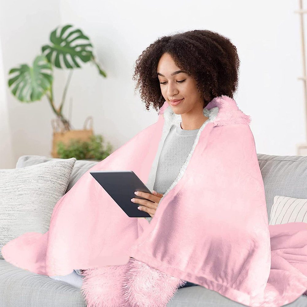 Wohndecke Alpaka Decke, Weich warme Decke Hoodie, Flauschige Flanell Sofade günstig online kaufen