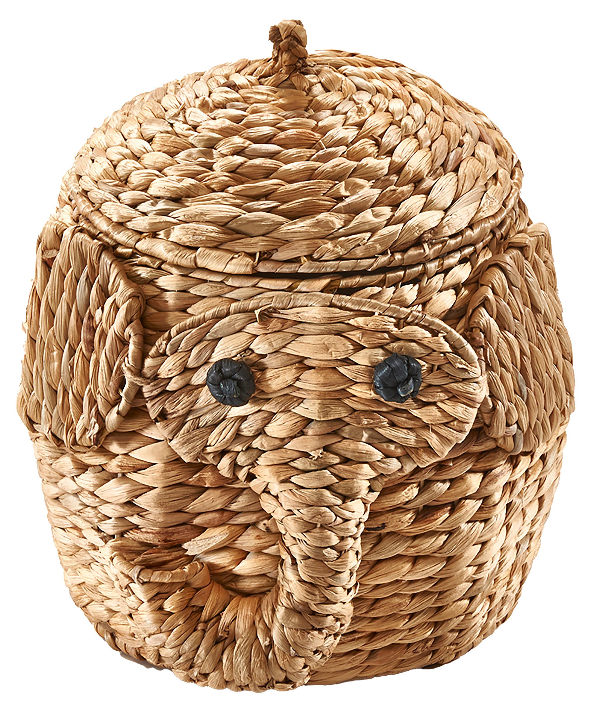 Kobolo Aufbewahrungskorb Dekokorb ELEFANT aus Wasserhyazinthe (mit Deckel) günstig online kaufen