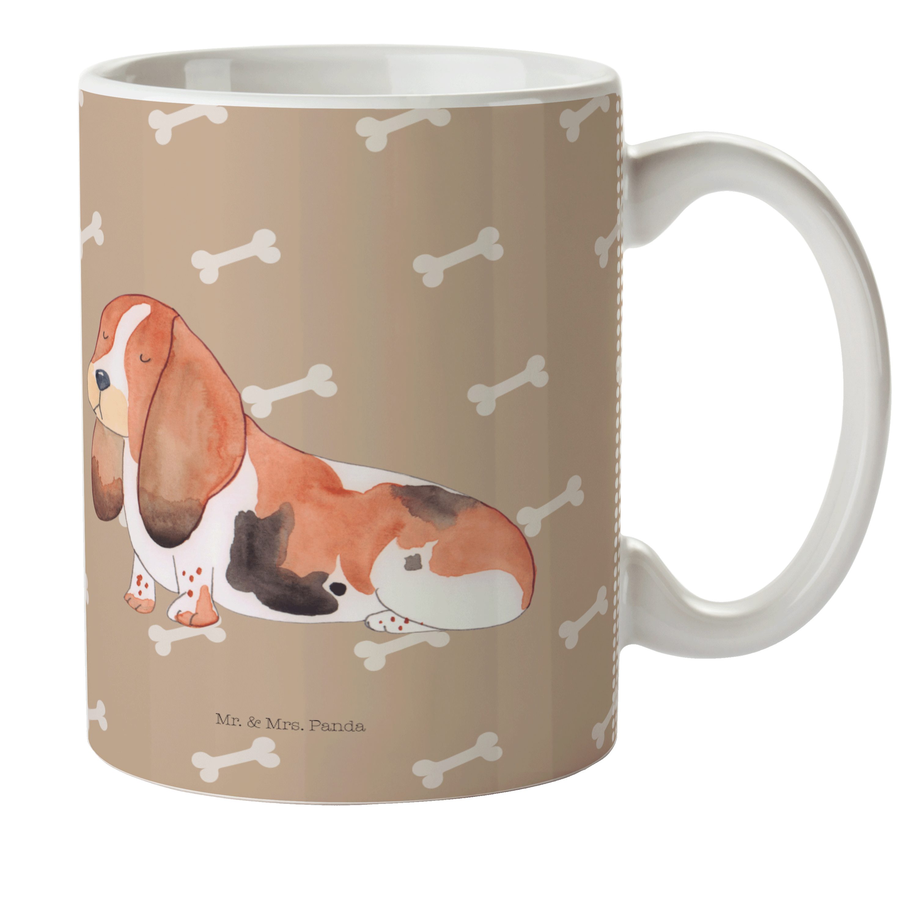 Mr. & Mrs. Panda Kinderbecher Hund Basset Hound - Hundeglück - Geschenk, Kunststoff Tasse, Reisetas, Kunststoff