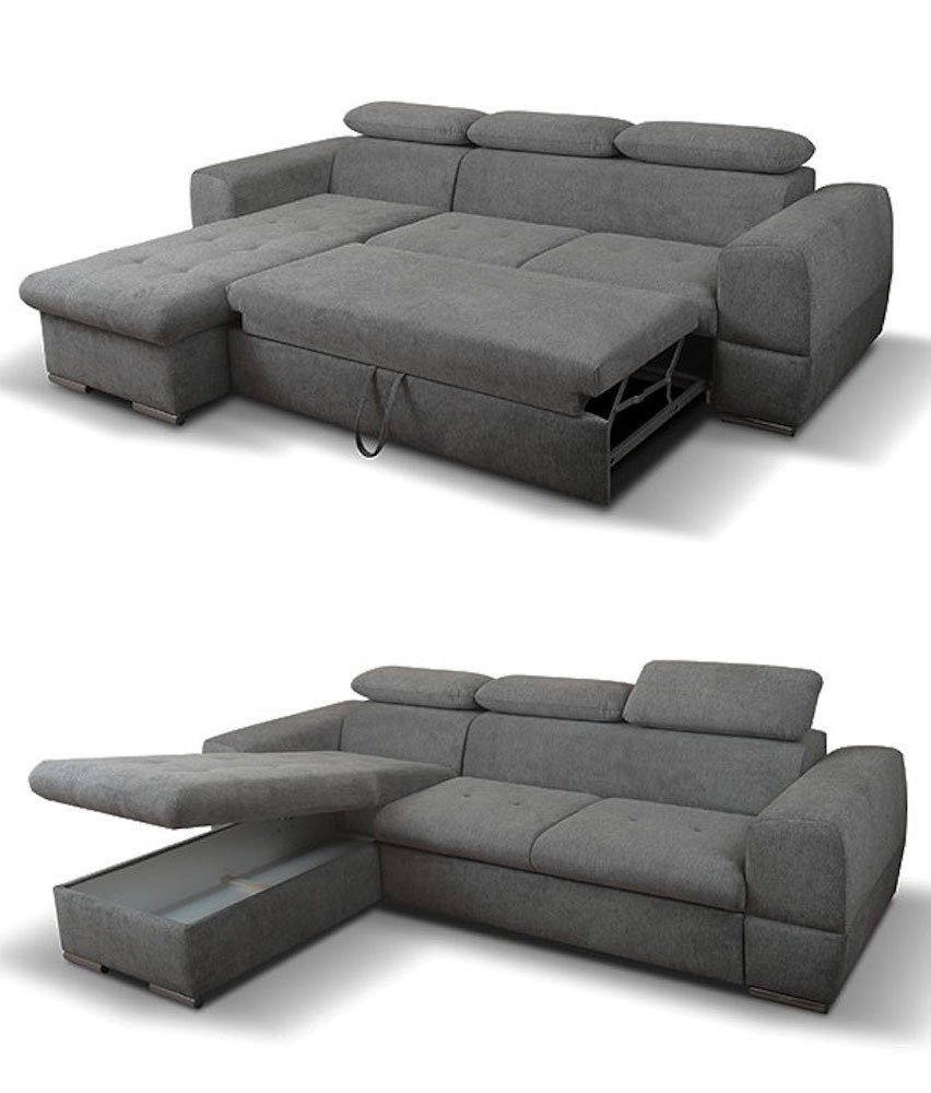 mit Primo, Ausführung wählbar Farbe und (Tarim Bettkasten und gelbgrün 270cm Schlaffunktion Feldmann-Wohnen Ecksofa 08)