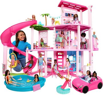 Barbie Puppenhaus Traumvilla, mit 3 Etagen, Licht- und Soundeffekt, Wendelrutsche, Balkon und Pool