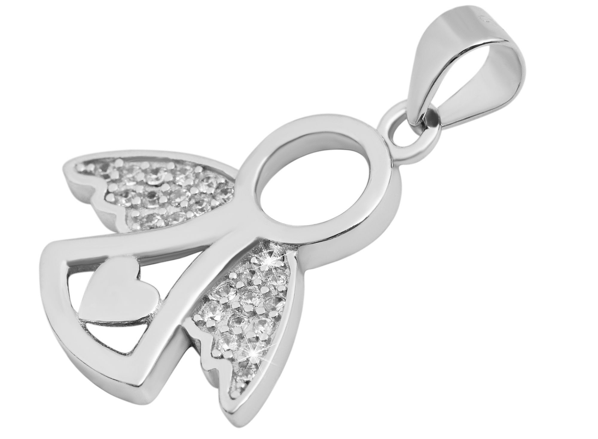 Kettenanhänger Anhänger – Herzanhänger aus 925 Silber mit Zirkonia