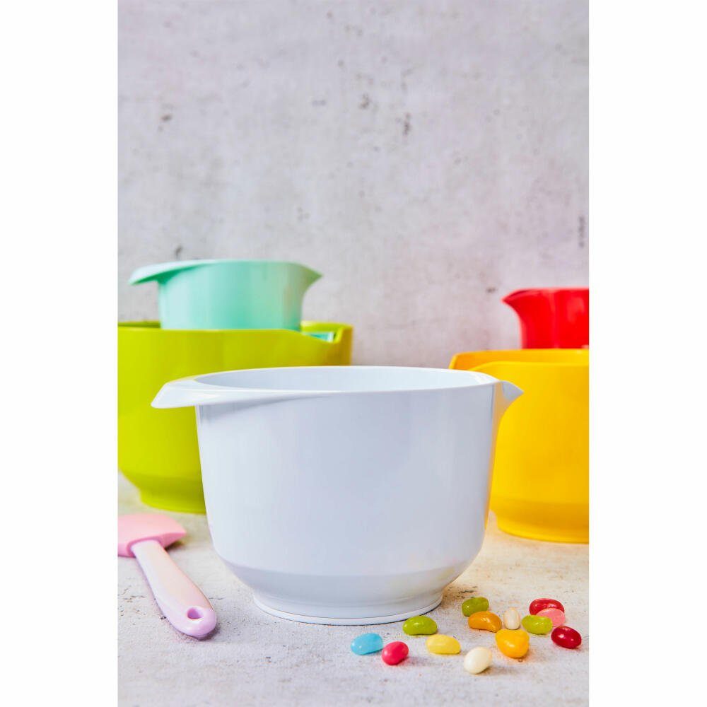2 Kunststoff Birkmann Colour L, Rührschüssel Weiß Bowl