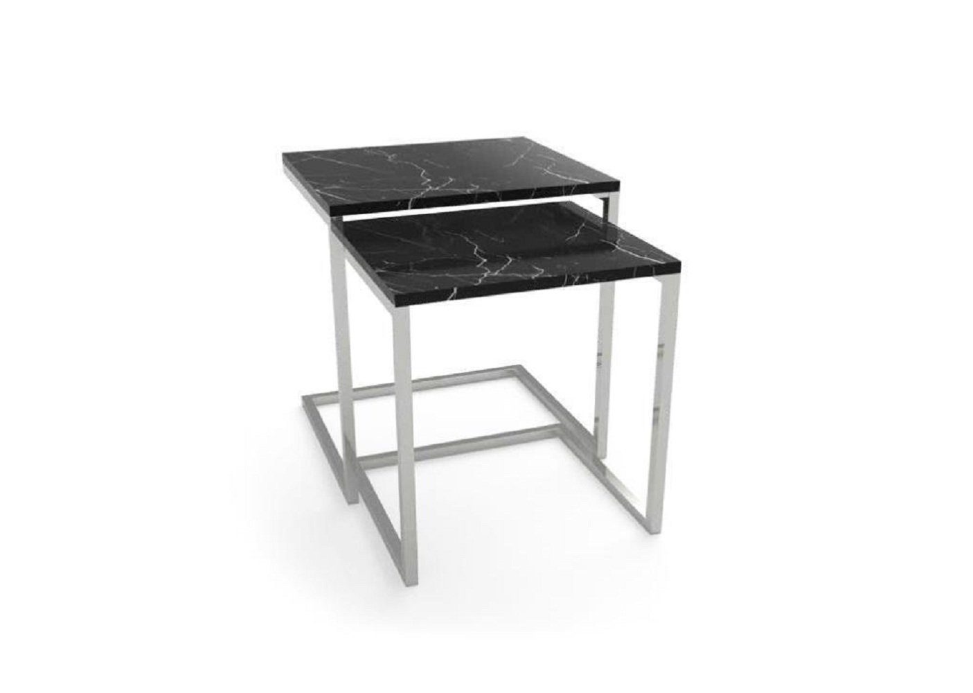 JVmoebel Beistelltisch Beistelltisch Wohnzimmer 1x Europa Beisteltisch), Material Schwarz Design Tisch (1-St., Möbel in Edelstahl Made