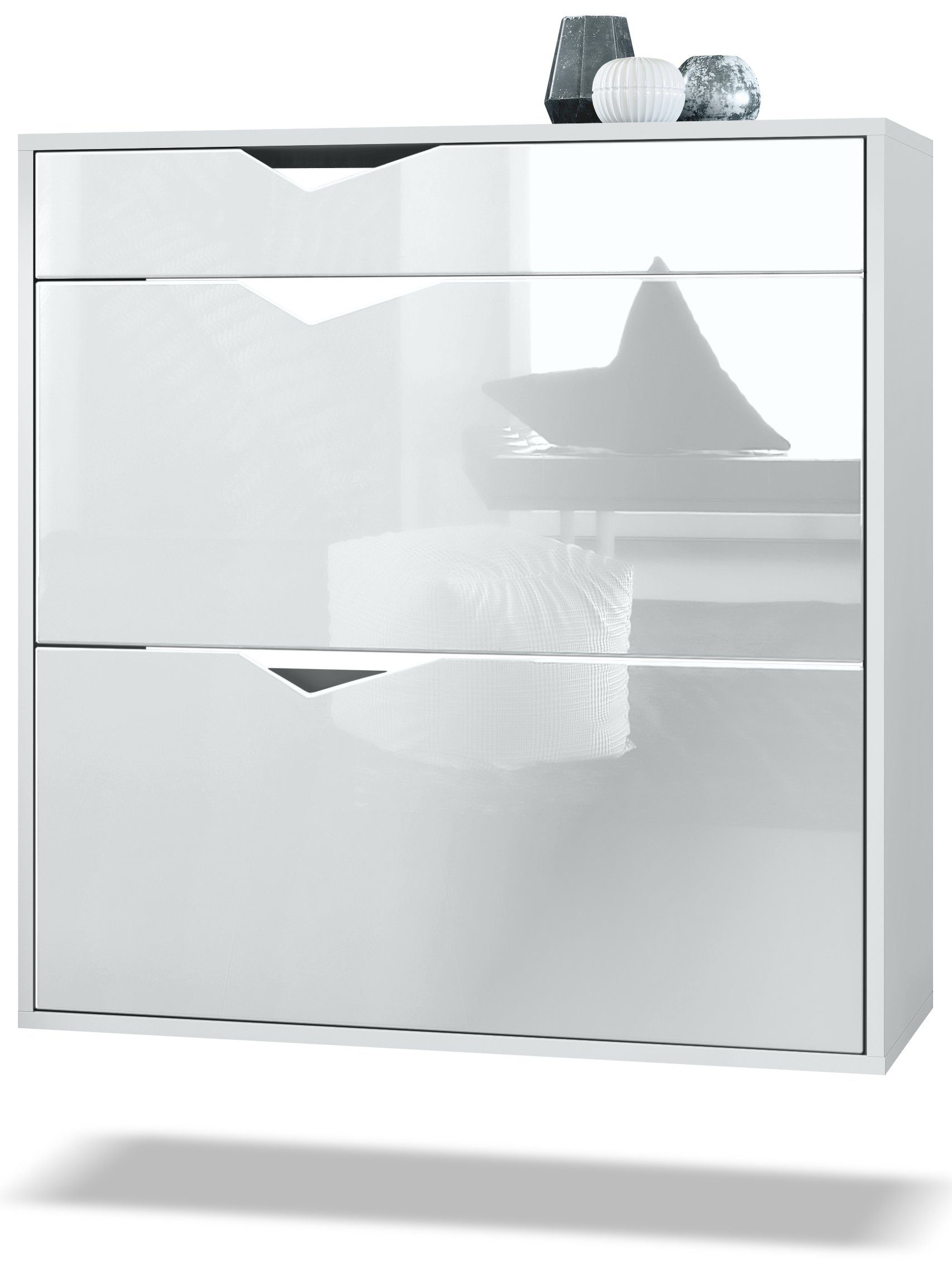 Vladon Schuhschrank Kolmio (Schuhkipper, für 16 Paar Schuhe mit 2 Klappen u günstig online kaufen