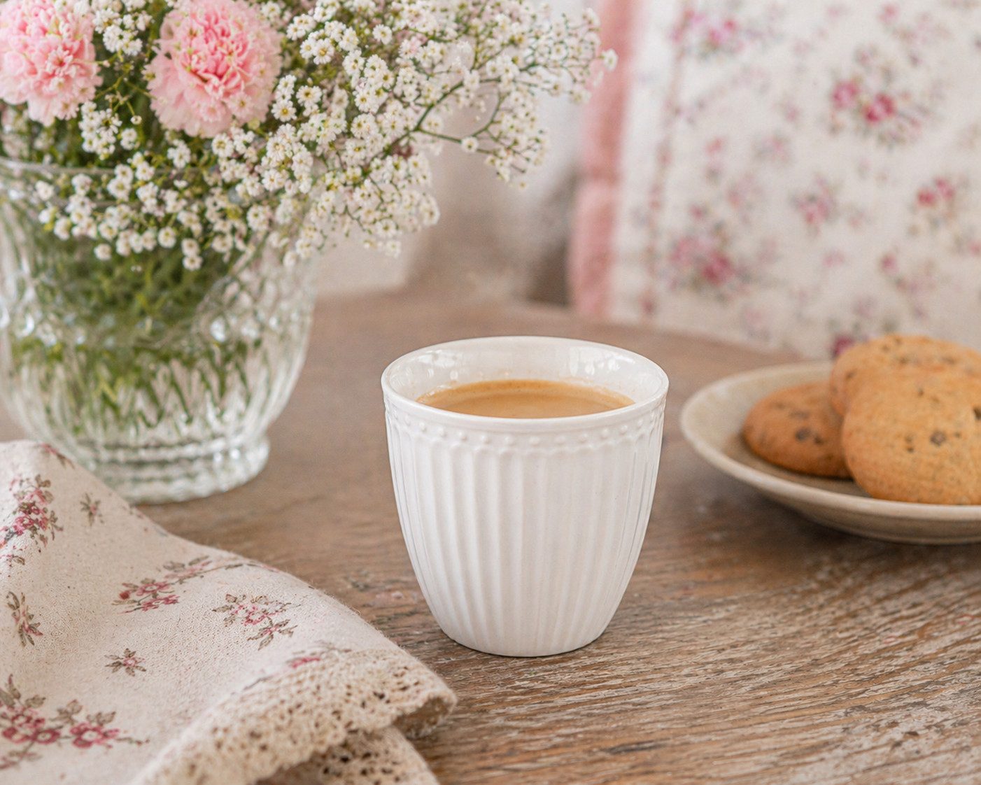 Greengate Espressotasse GreenGate Mini Latte Cup Alice Weiß