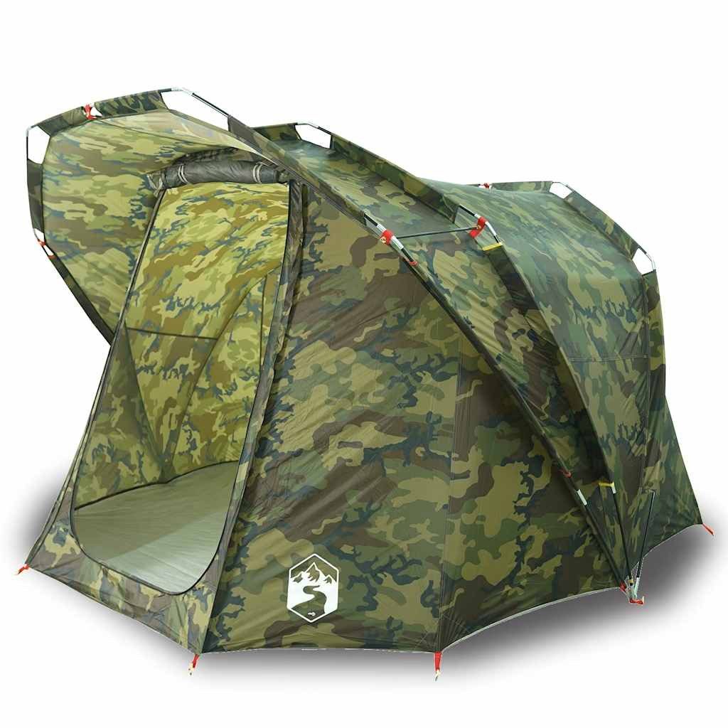 vidaXL Angelzelt Angelzelt 4 Personen Tarnmuster Wasserdicht, Personen: 4 (1 tlg)