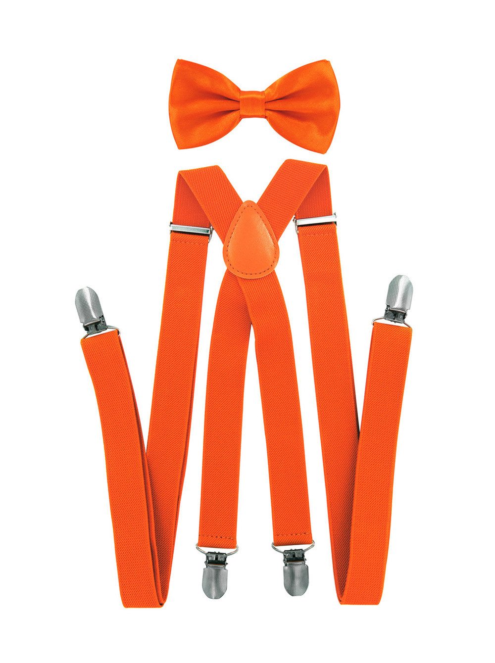 axy Hosenträger Herren Hosenträger mit Fliege Set (2-St., 2er Set) 4 Stabile Clips X-Form 2,5cm Breit verstellbar und elastisch