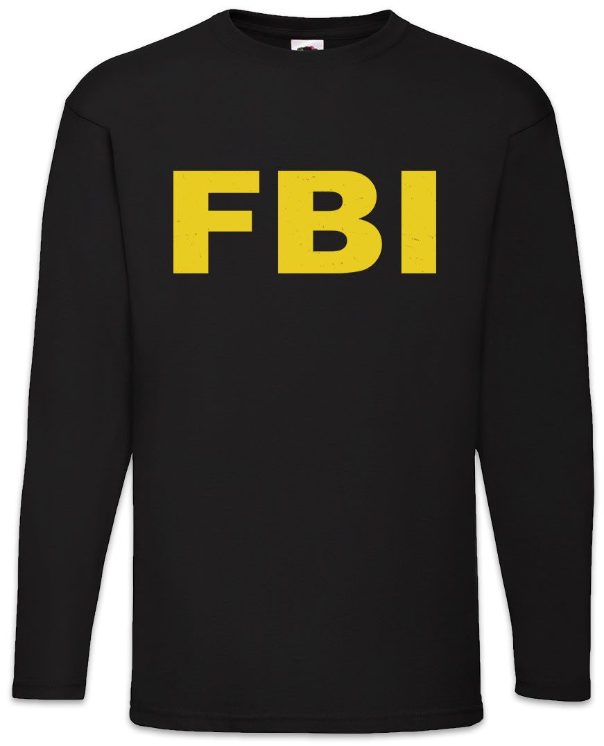 Langarmshirt FBI Kostüm Langarm T-Shirt Fasching Logo Karneval