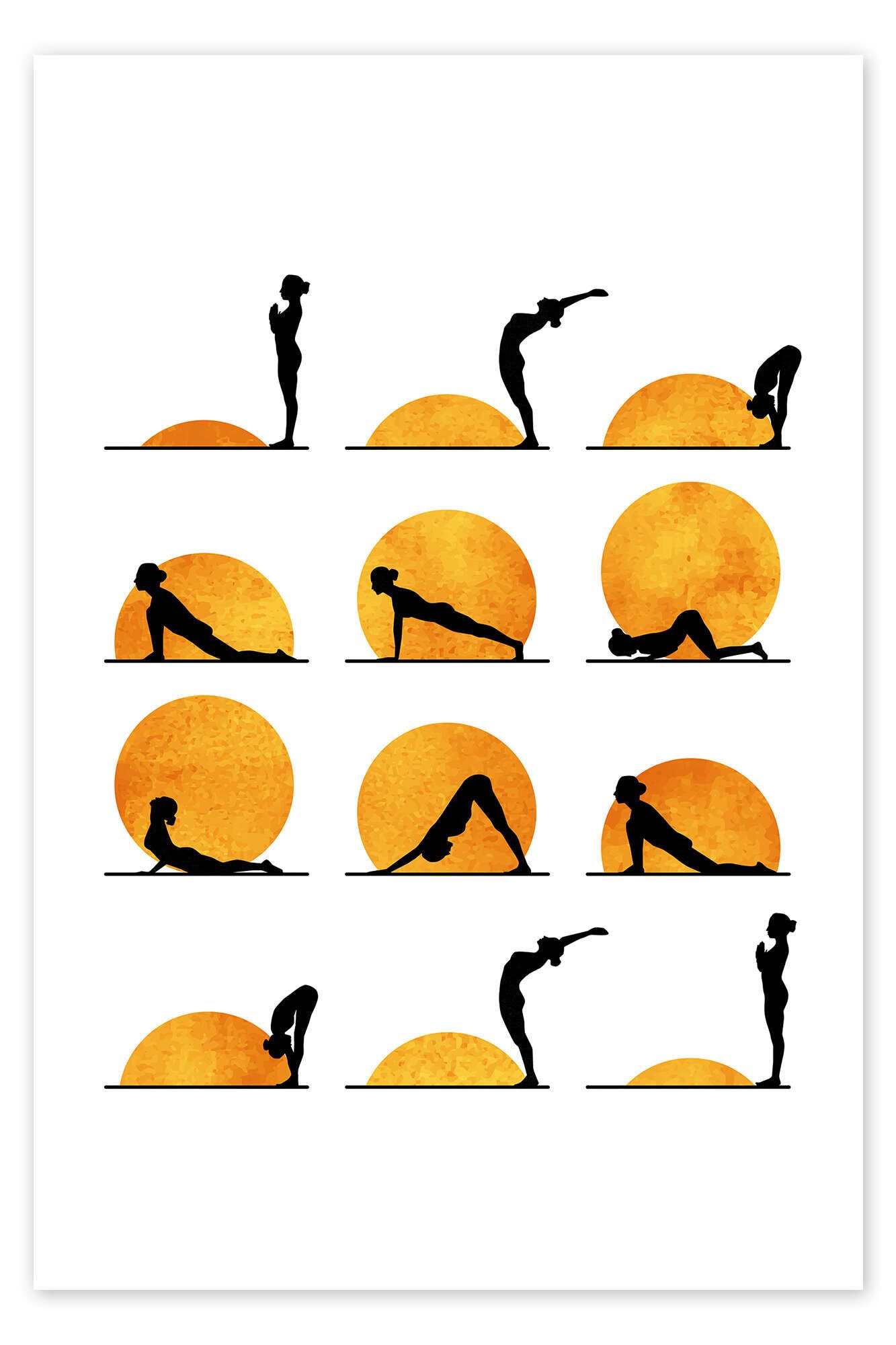 Posterlounge Wandbild Yoga Sun, KUBISTIKA, erhältlich als Плакат, Leinwandbild, Wandsticker oder Acrylglasbild