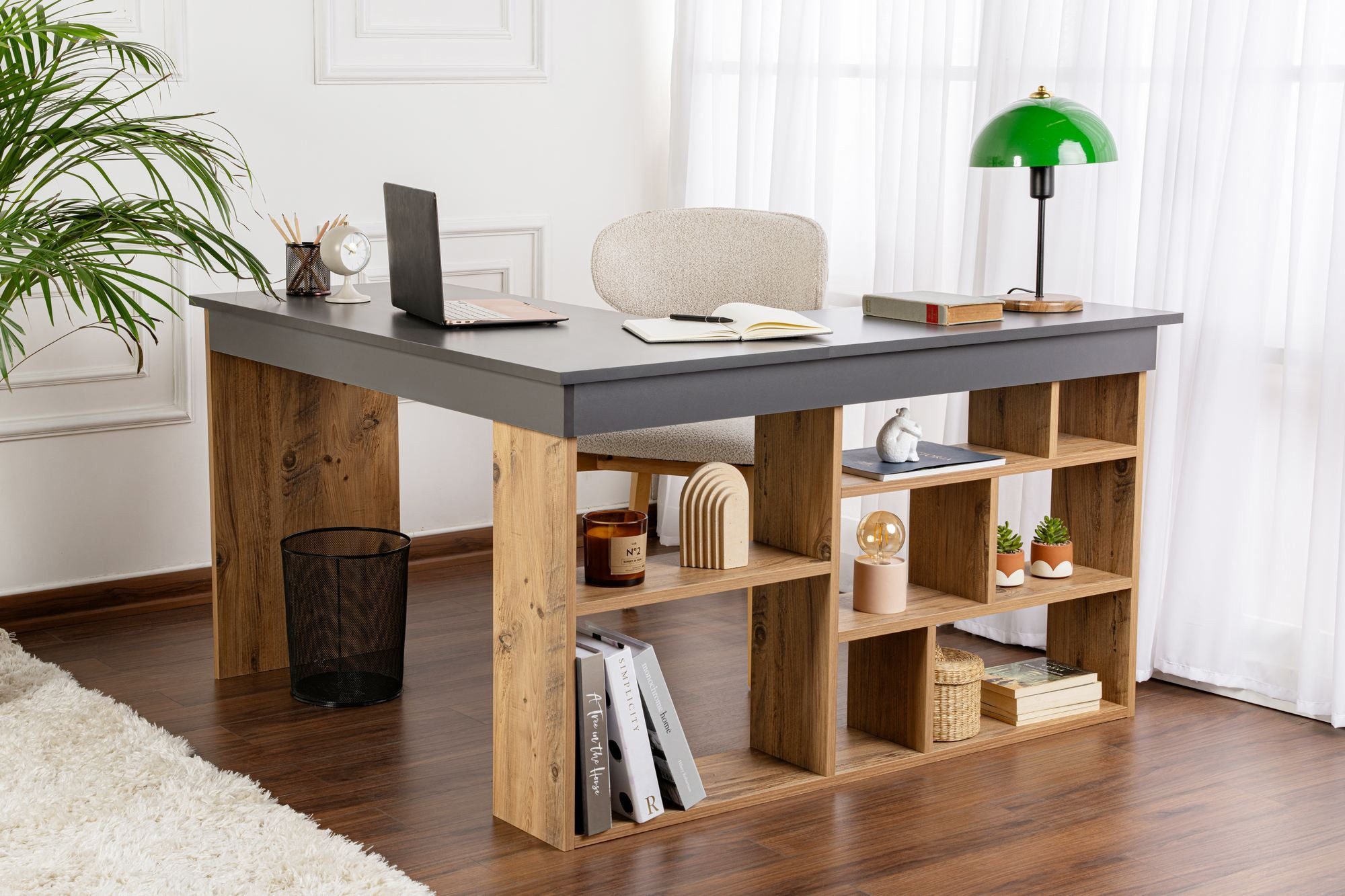 Skye Decor Schreibtisch (Einzelartikel), mit Stauraum integrierte Ablagefächer modernes Design