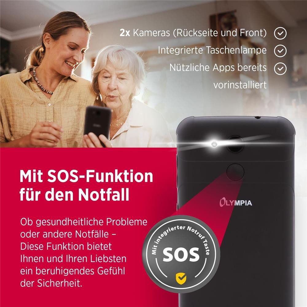 OLYMPIA OFFICE NEO+ Mini WhatsApp 4G LTE Seniorenhandy (5" Bluetooth GPS Ladestation großes Display Tasten) – Bild 5 von 5