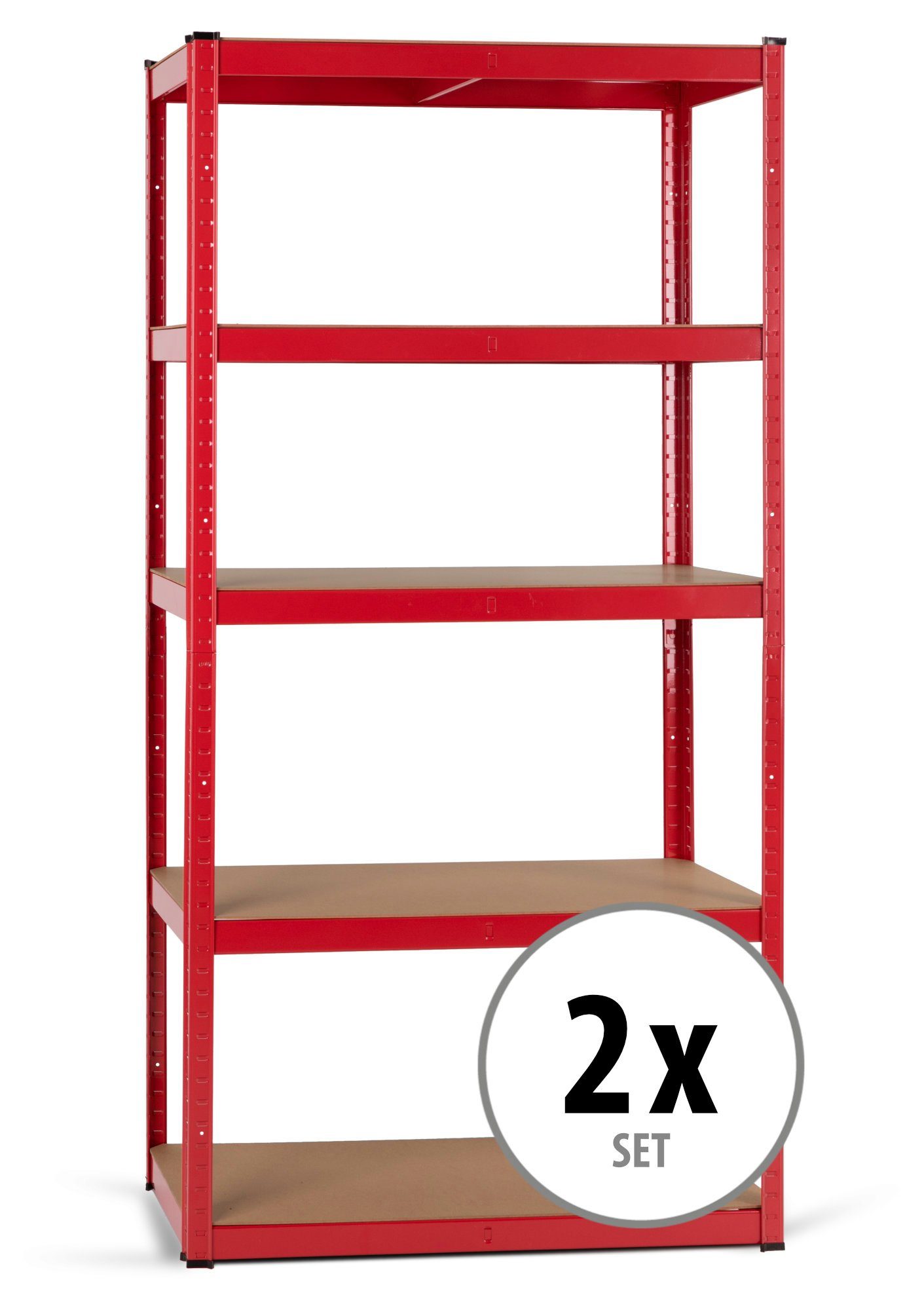 Tragkraft variabel auch pro - Spar-Set Boden: montierbare kg, Stagecaptain umbaubar, als Lagerregal gesamt Werkbank 2-tlg., kg 5 Rot Schwerlastregal Böden 875 - 2er 175