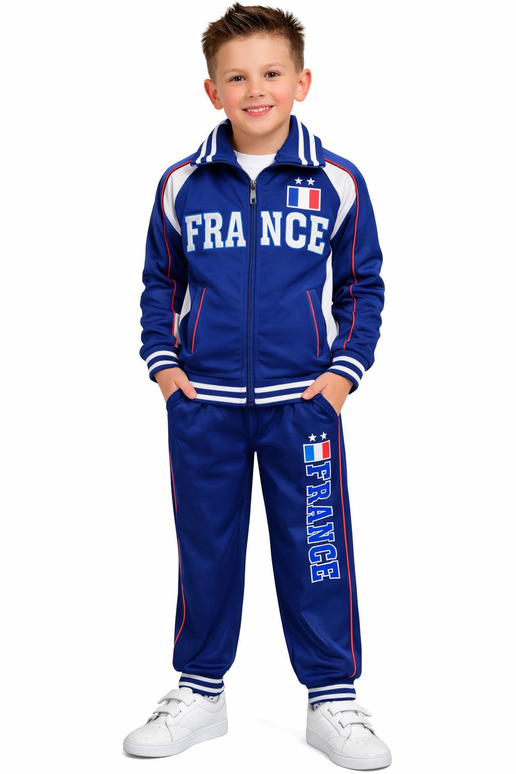 Fashion Boy Trainingsanzug Frankreich Trainingsanzug Freizeitanzug Jogginganzug JF5e (Set, Jacke + Hose)