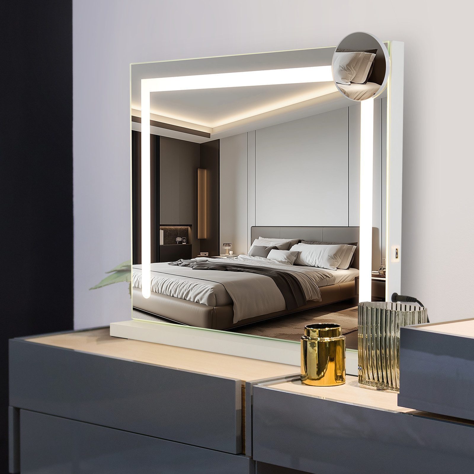 Nettlife Schminkspiegel LED-Beleuchtung Bluetooth 3 Lichtmodi Hollywood Sty günstig online kaufen