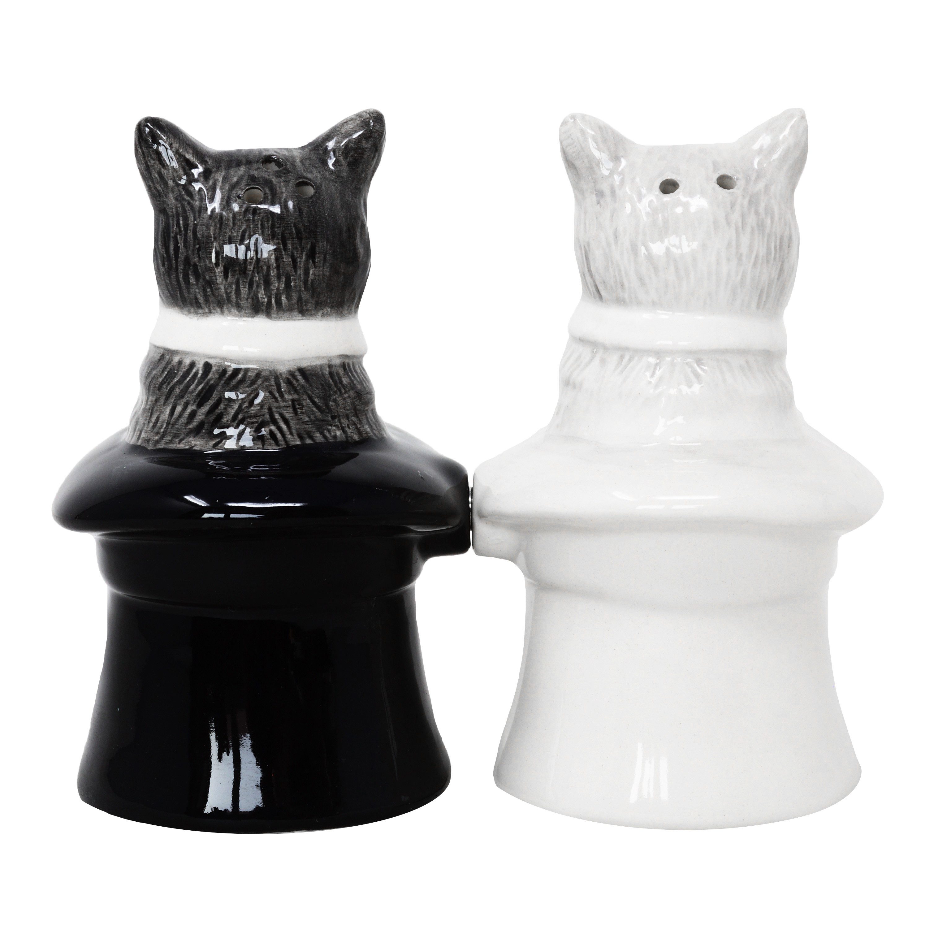 MystiCalls Salz- / Pfefferstreuer Salz und Pfefferstreuer Cats in Hats Zauberhut Katzen Zauberei Tier, (2-tlg), Mit Magneten verbunden