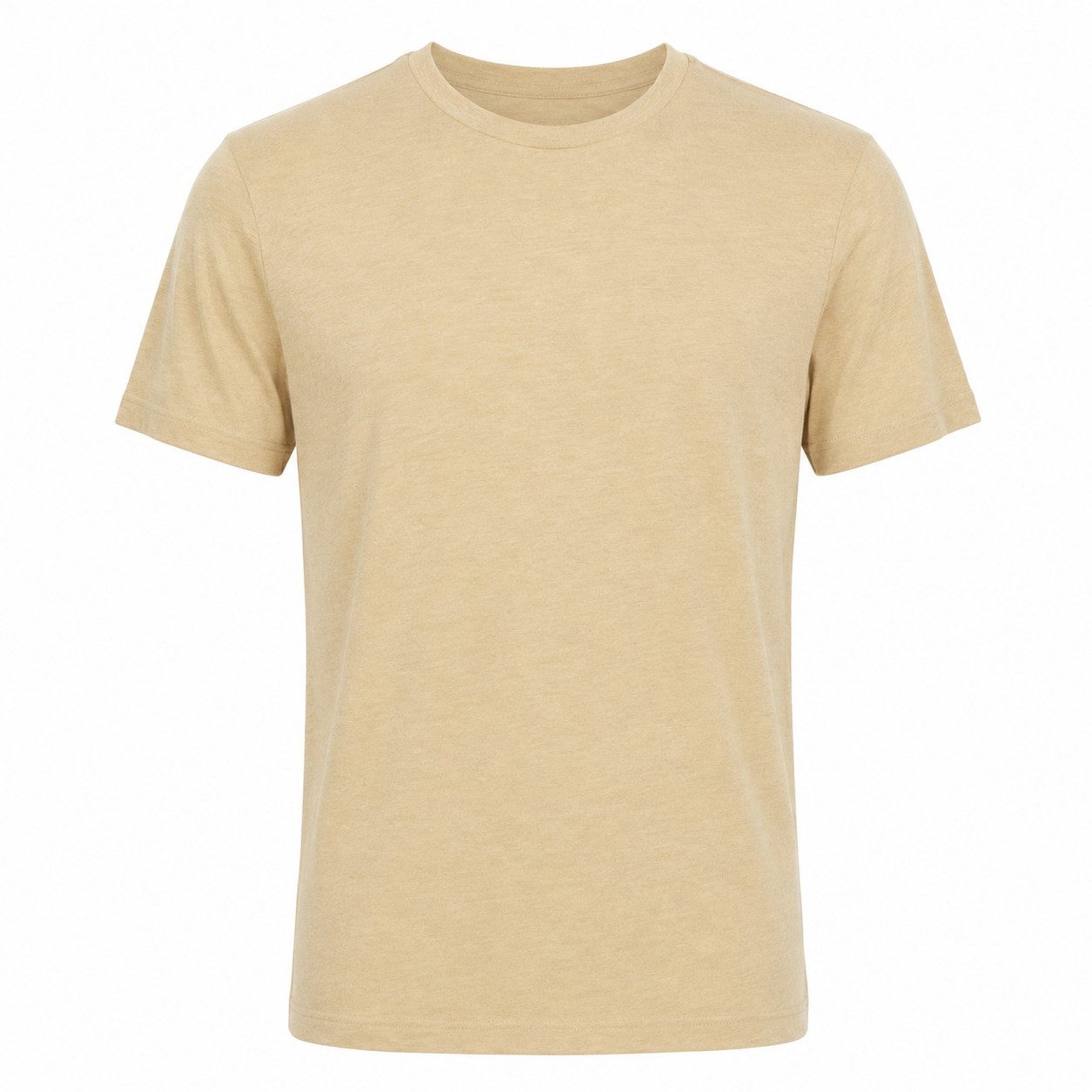 T-Shirt Safranfarbenes T-Shirt mit Rundhalsausschnitt aus 100 % Leinen