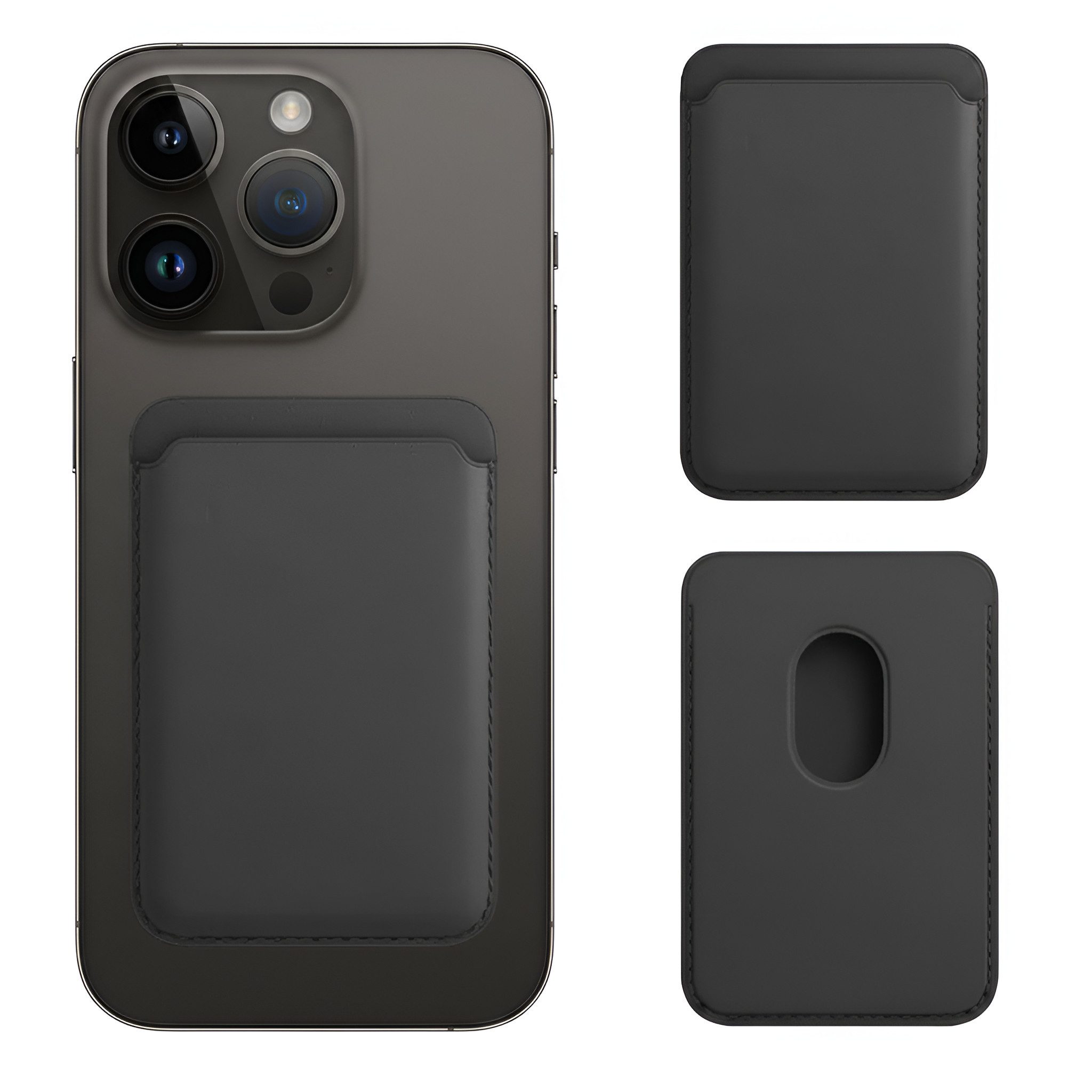Futurea Smartphone-Hülle MagSafe Kunstleder Wallet Kartenetui für Apple iPhone 17 bis 12, magnetisch für Apple iPhone 17,16,15 Pro Max