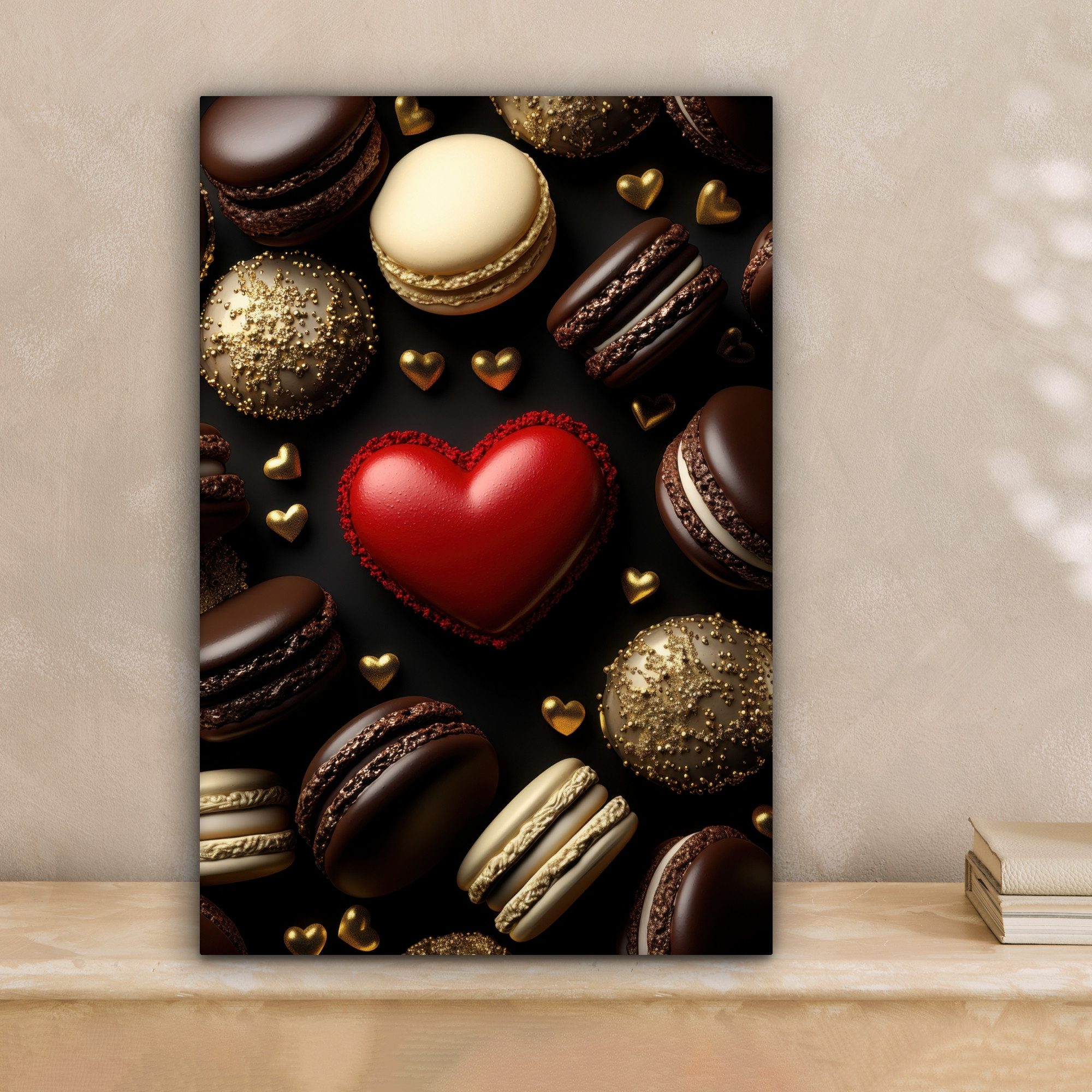 OneMillionCanvasses® Leinwandbild Makronen - Rot - günstig online kaufen