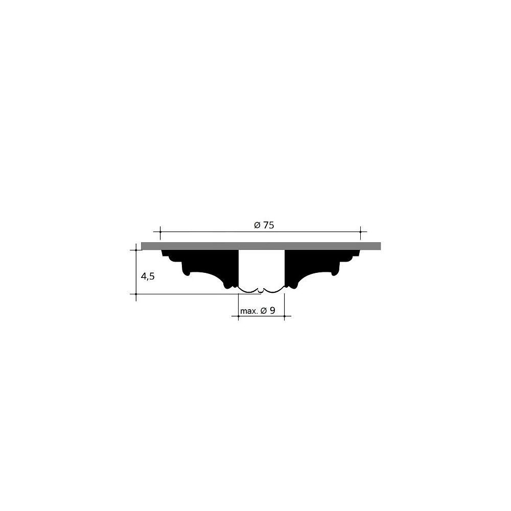 Orac Decor Decken-Rosette R27 / (Rosette, Barock 75 Deckenrosette, Rokoko Zierelement, cm), weiß, Medallion, 1 Deckenelement, Durchmesser vorgrundiert, St., Stil: Stuckrosette