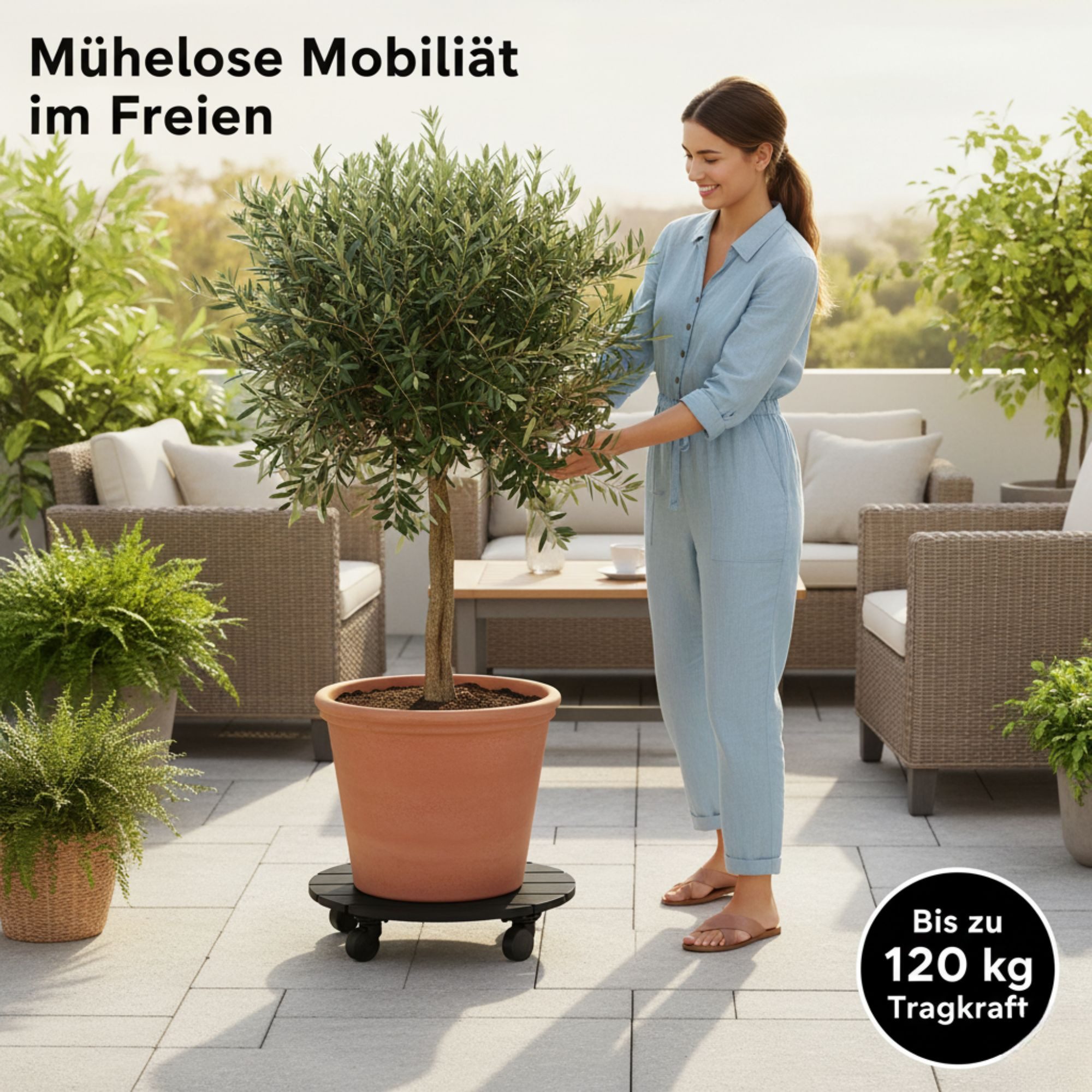 Plastard Pflanzenroller mit Gummirädern Möbelroller verschied. Größen, (1-St)