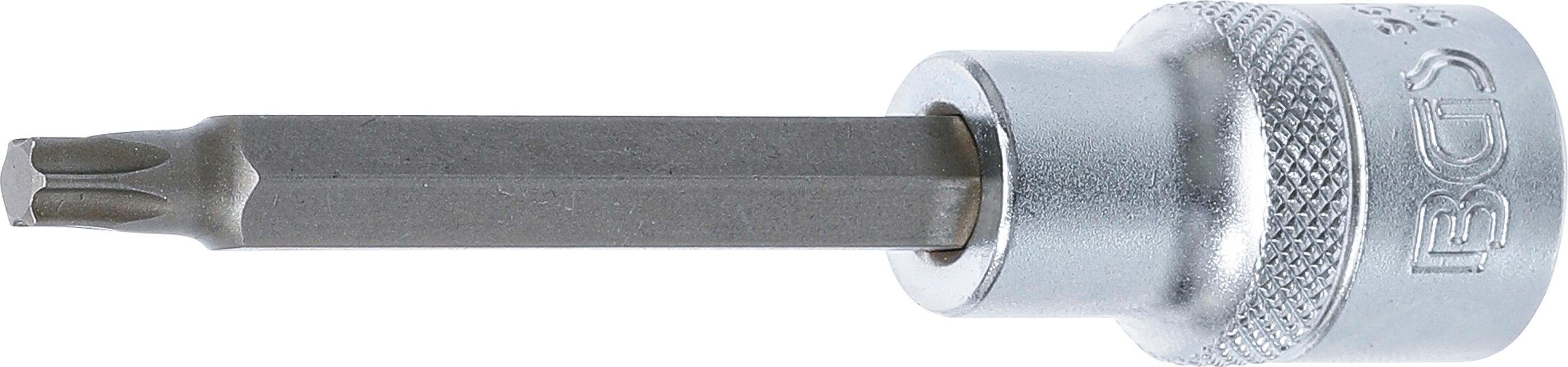 BGS technic Bit-Schraubendreher Bit-Einsatz, Länge 100 mm, Antrieb Innenvierkant 12,5 mm (1/2), T-Profil (für Torx) T35