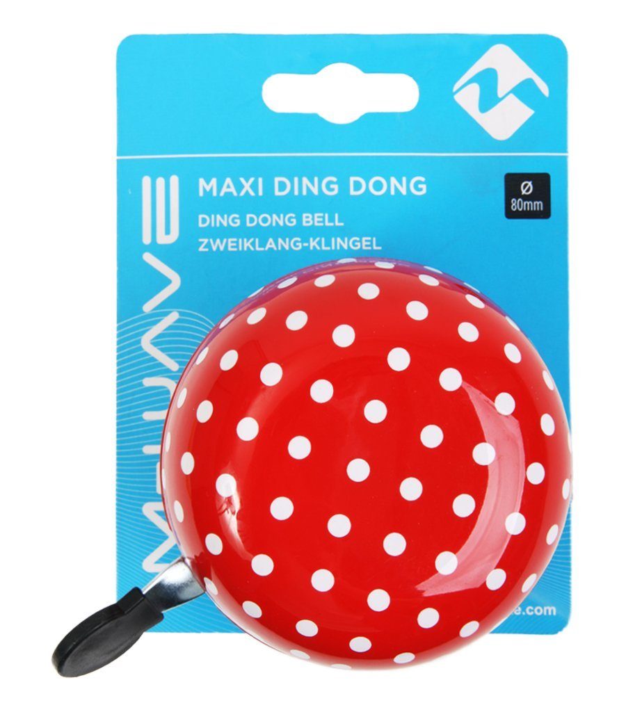 M-Wave Fahrradklingel Glocke Maxi Ding Dong 80mm Pünktchen
