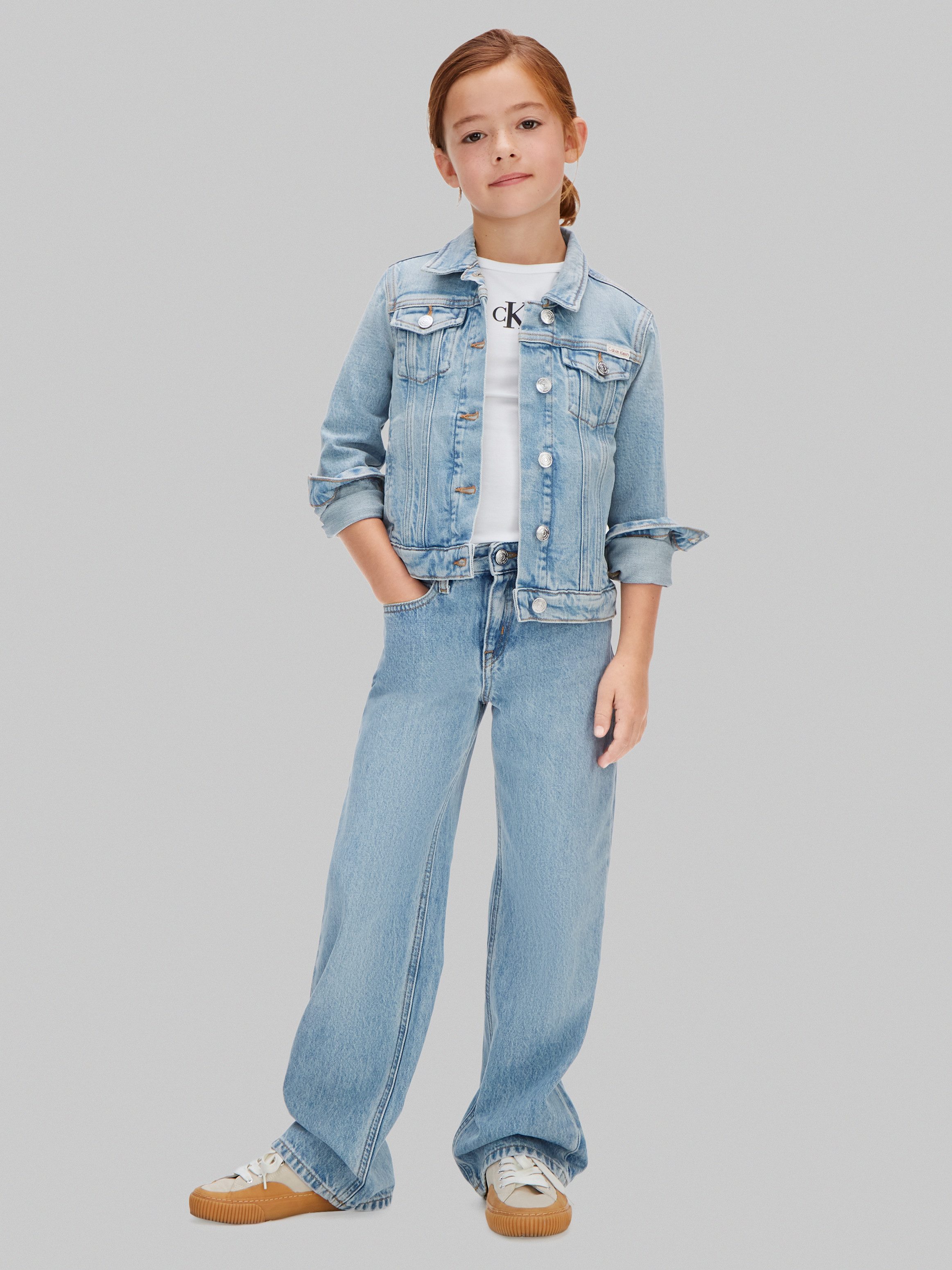 Calvin Klein Jeans Jeansjacke DENIM WASH Regular fit für Kinder mit Taschen