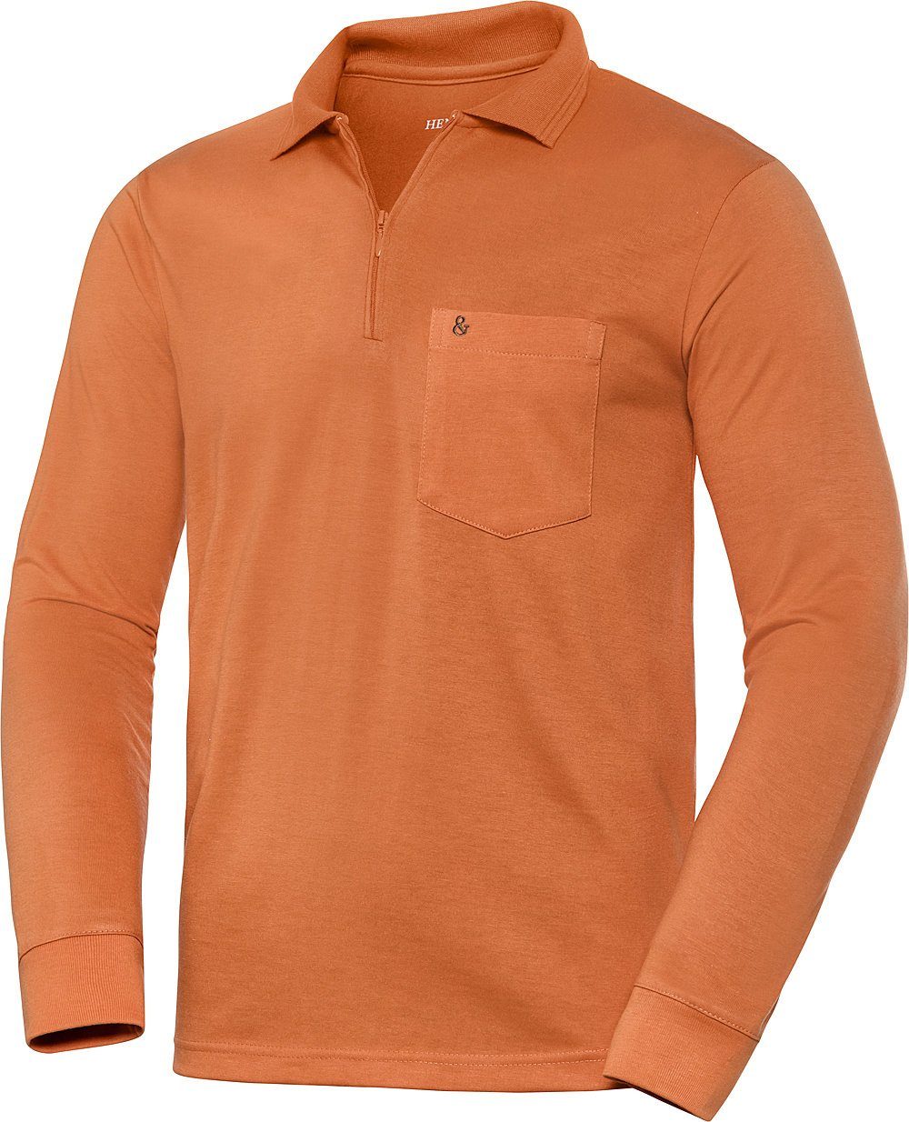 HENSON&HENSON Langarm-Poloshirt superweiches Jersey-Gewebe orange