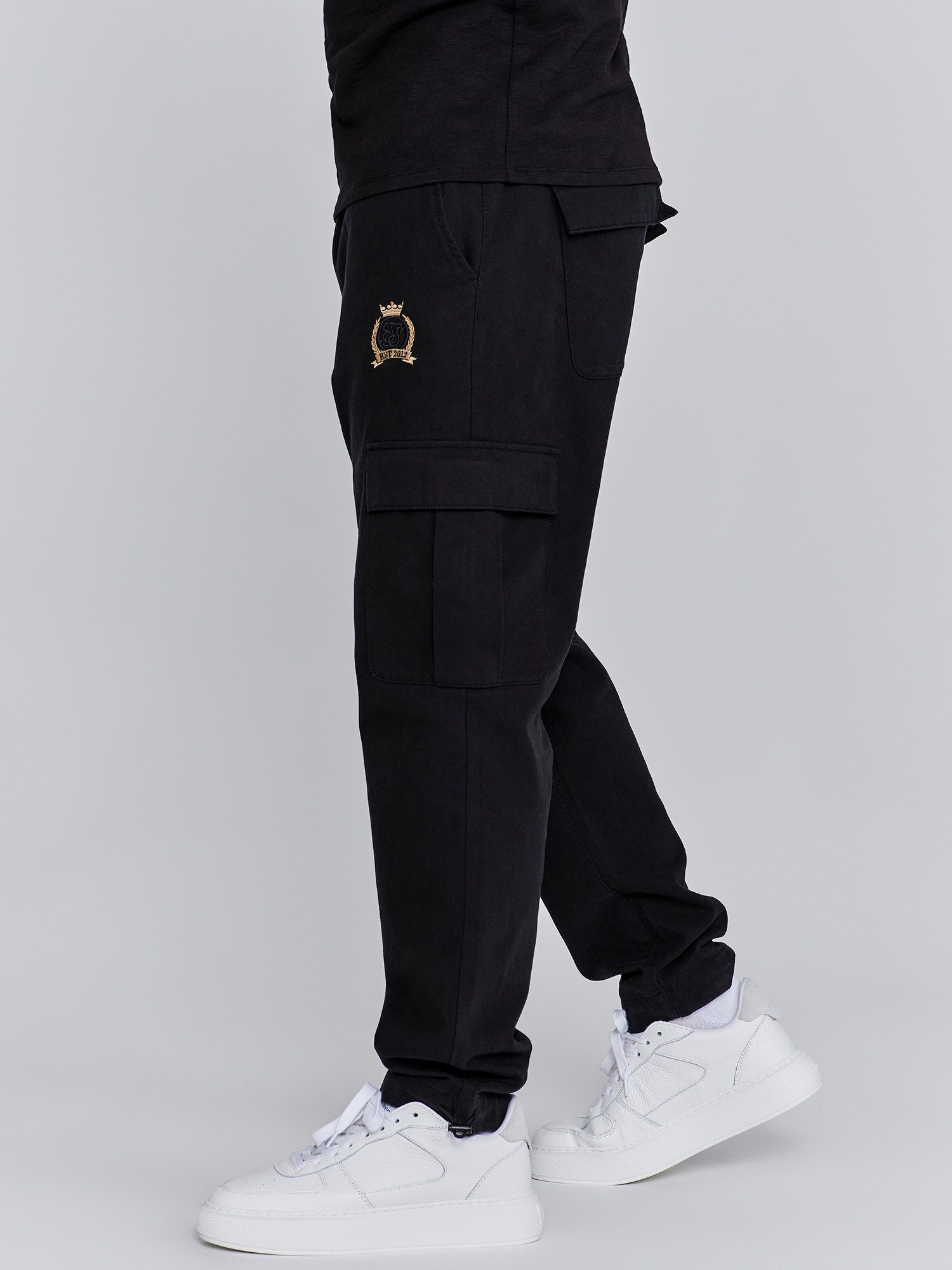 Siksilk Cargohose SikSilk Herren Schwarze Cargohose günstig online kaufen