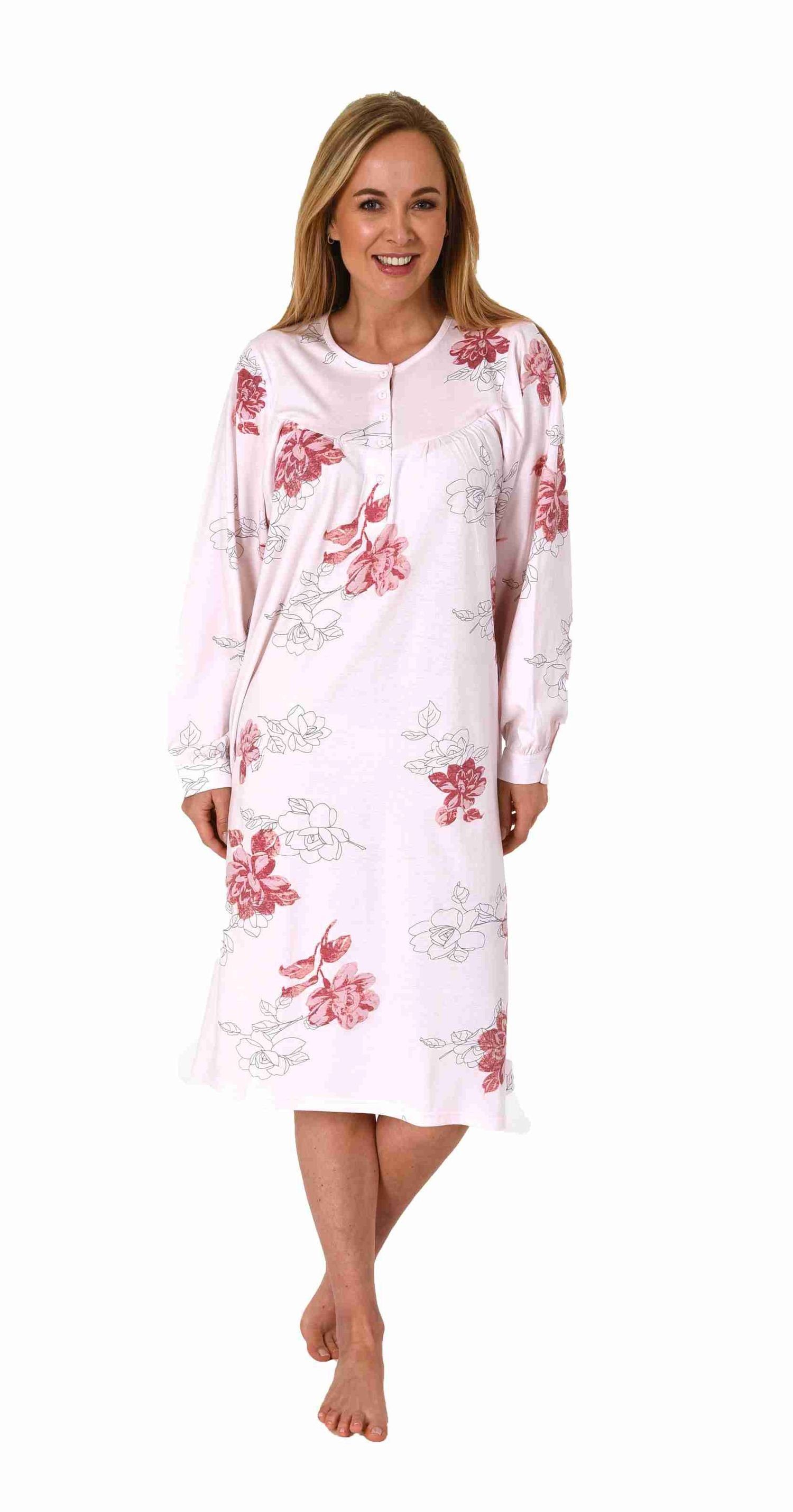 Normann Nachthemd Frauliches Damen Nachthemd,cm Länge, Knopfleiste am Hals - 202 600 rosa