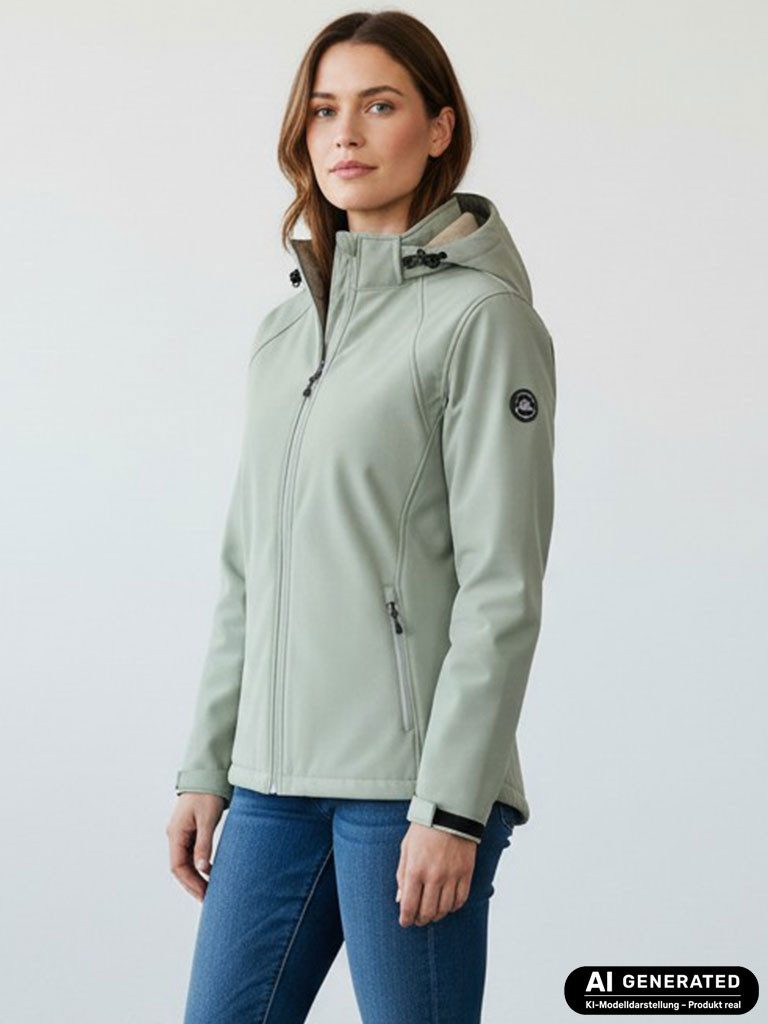 Blue Wave Softshelljacke Damen Jacke Maite Softshell mit Innenfleece - Damenjacke Winddicht Wassersäule 5000 mm, Atmungsaktiv, Kapuze abnehmbar, 3-Lagen-Laminat