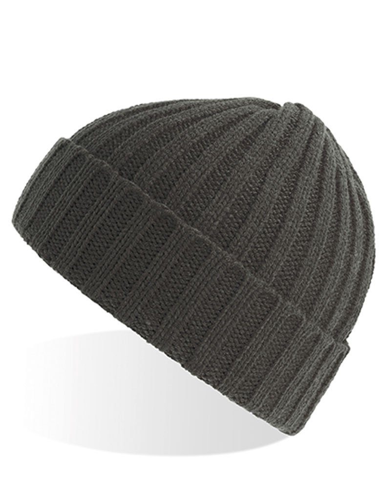 Goodman Design Beanie Mütze im Vintage Fischerman Design Recyceltes Polyester, angenehmer Tragekomfort Dark Grey Melange