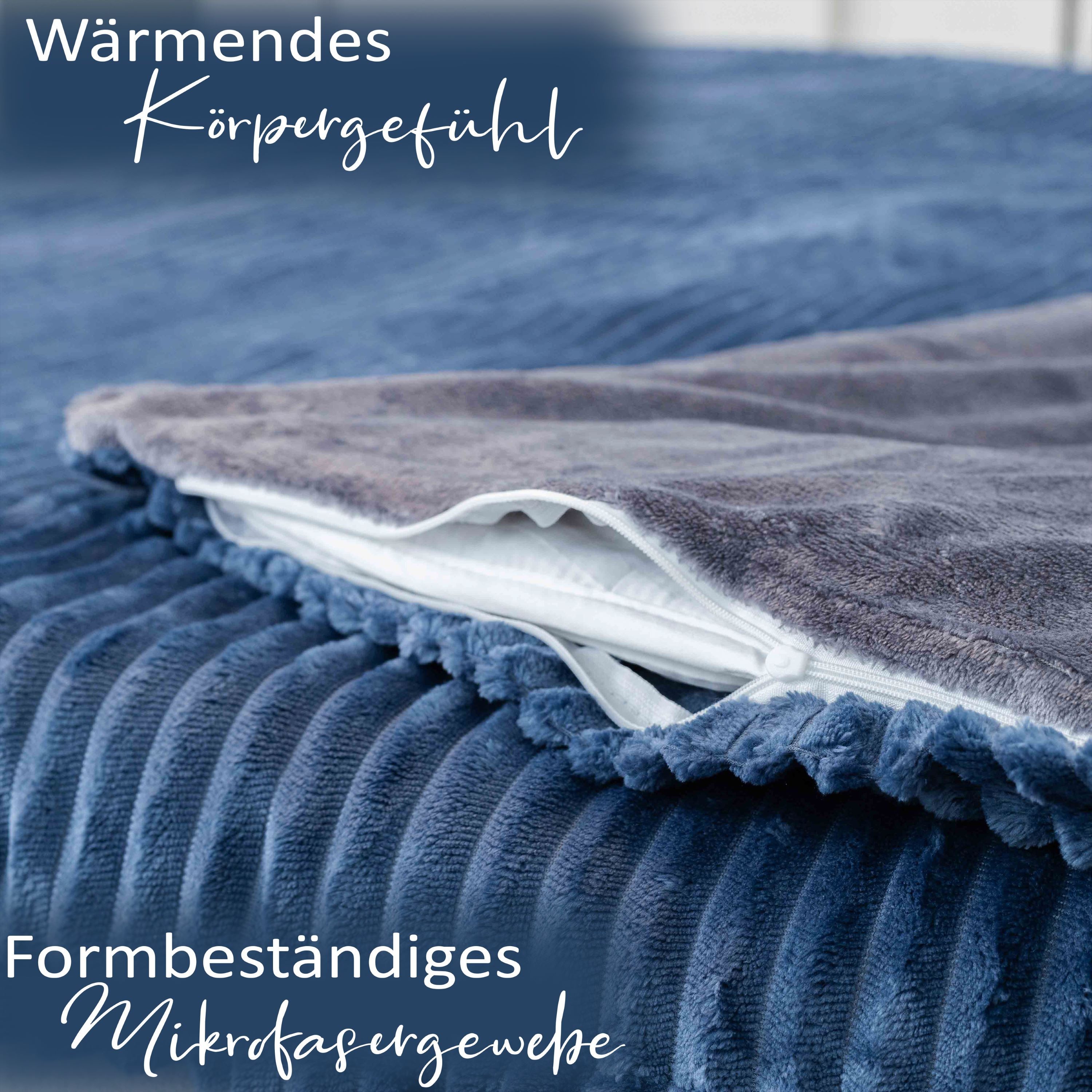 Leonado Vicenti Bettwäsche Teddyplüsch Cord Optik, Fleece, 2 teilig, extra warm und kuschelig, Winterbettwäsche Cashmere Touch