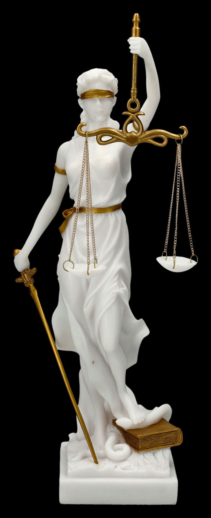 Figuren Shop GmbH Dekofigur Justitia Figur - Gerechtigkeits-Göttin weiß-gol günstig online kaufen