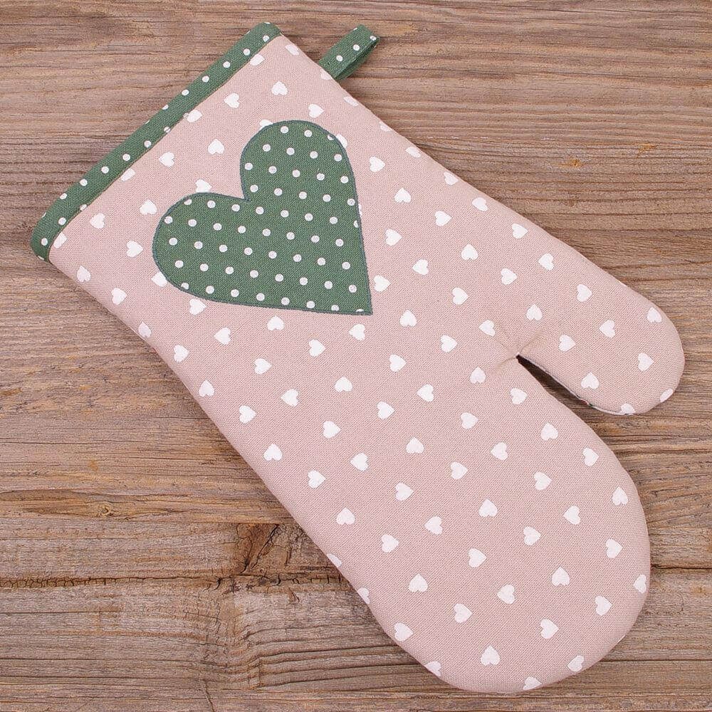 matches21 HOME & HOBBY Topflappen Topfhandschuh VRONI Landhaus Herz beige, (1-tlg)