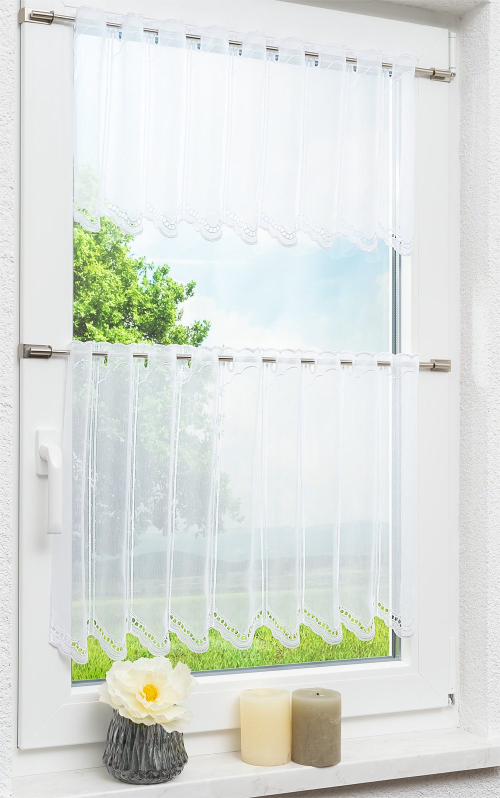 LYSEL® Scheibengardine Bogenmuster (1 St), transparent, HxB 30x43.2cm günstig online kaufen