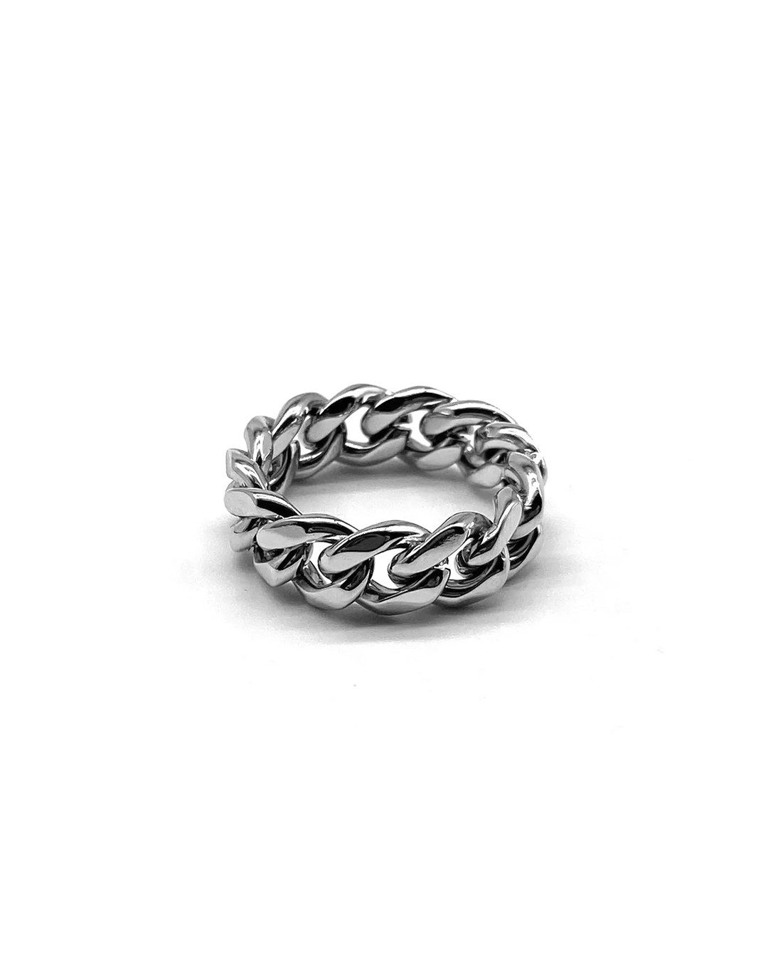 UNSHINEBAR Siegelring Cuban Ring für Herren Panzerglieder Streetwear Ring in Silber und Gold