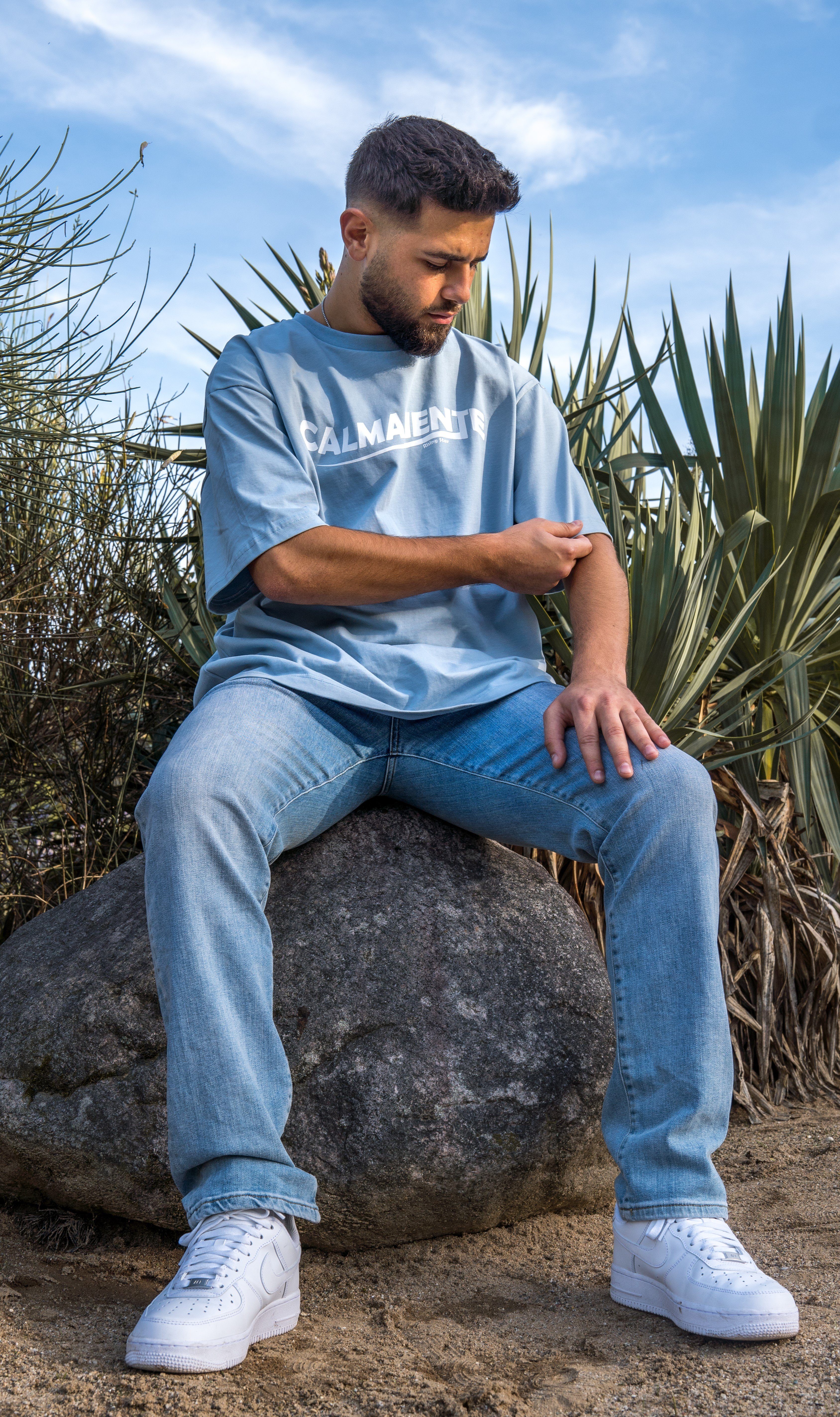 Calmamente Print-Shirt Calmamente Wave T-Shirt Oversize Shirt Print Shirt Calmamente Print