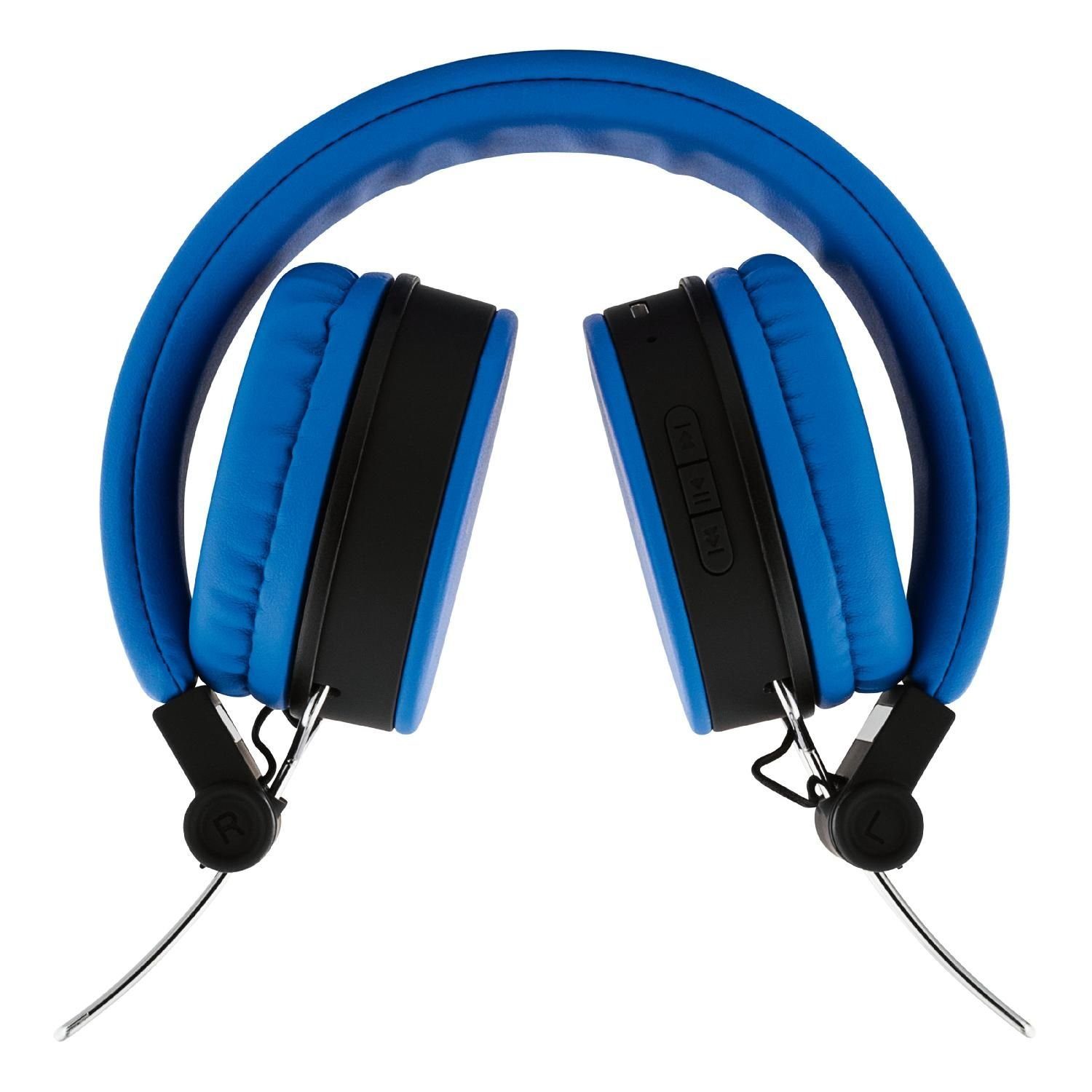 STREETZ Bluetooth Kopfhörer faltbar bis zu 22Std Spielzeit AUX Kabel Kopfhörer (integriertes Mikrofon, On-Ear mit integrierter Freisprecheinrichtung inkl. 5 Jahre Garantie) blau