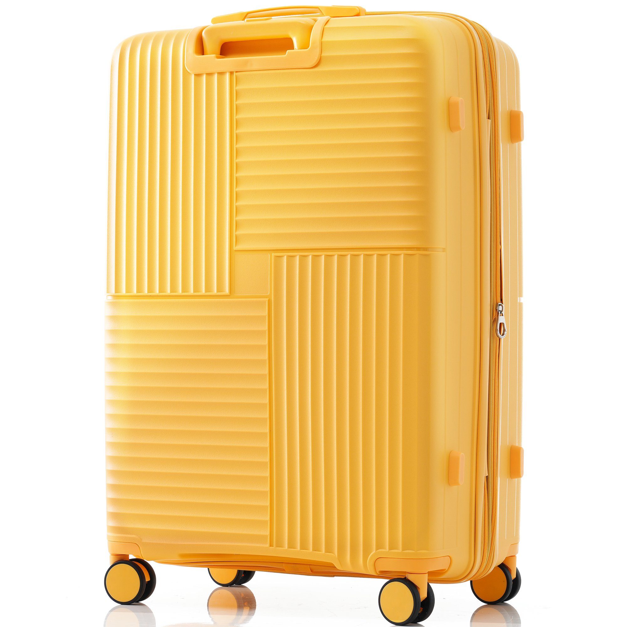 Ulife (3 PP-Material, Gelb TSA Modern tlg) Rollen, Zollschloss, 4 Trolleyset Handgepäck
