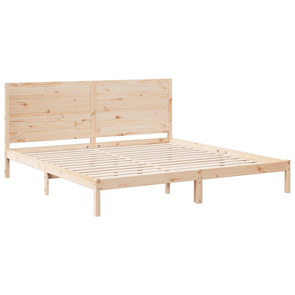 vidaXL Bett Massivholzbett Extra Lang ohne Matratze 180x220 cm