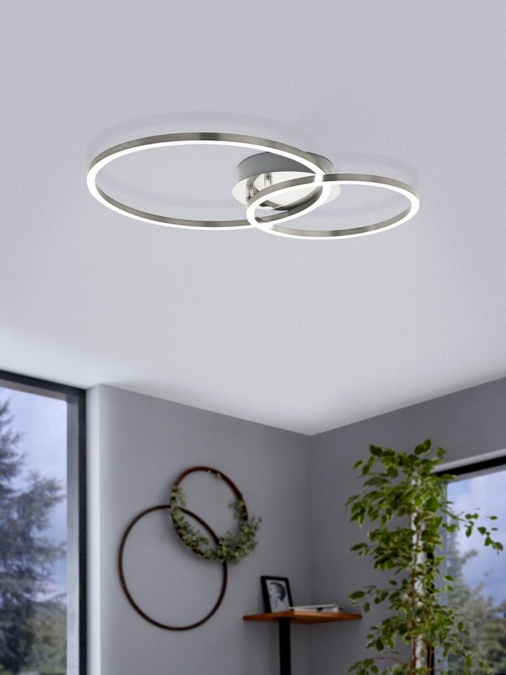 EGLO LED Deckenleuchte Palmaves 1, Leuchtmittel inklusive, Wohnzimmerlampe,  Fernbedienung, Nachtlicht, dimmbar, LED Deckenlampe