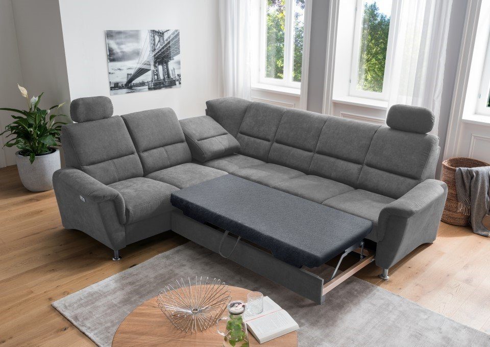 Myhomelando Ecksofa Paris, mit elektronischer Relaxfunktion, Schlaffunktion, USB Anschluß