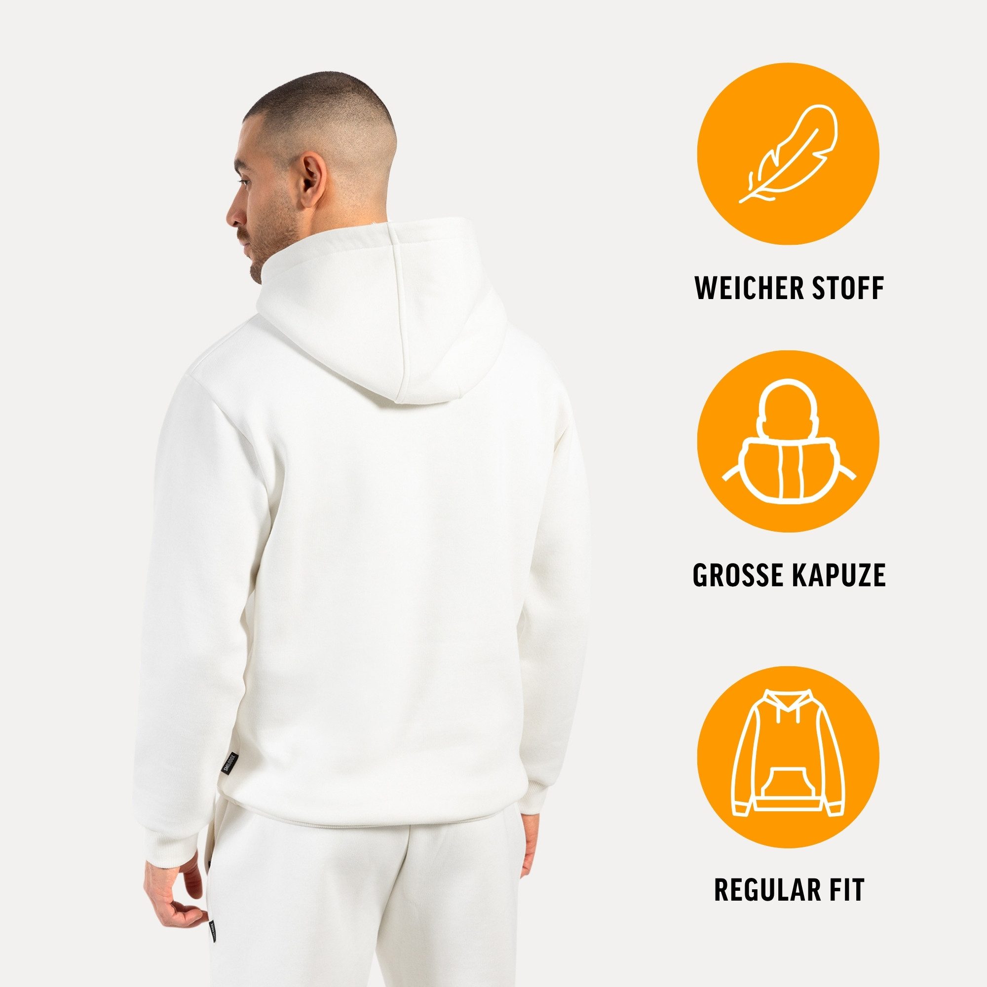 Smilodox Hoodie Ilyas, Regular Fit Kapuzen Pullover, weicher Stoff, Metallabel hochwertig & komfortabel vielseitiges Sweatshirt Bündchen Sport Alltag