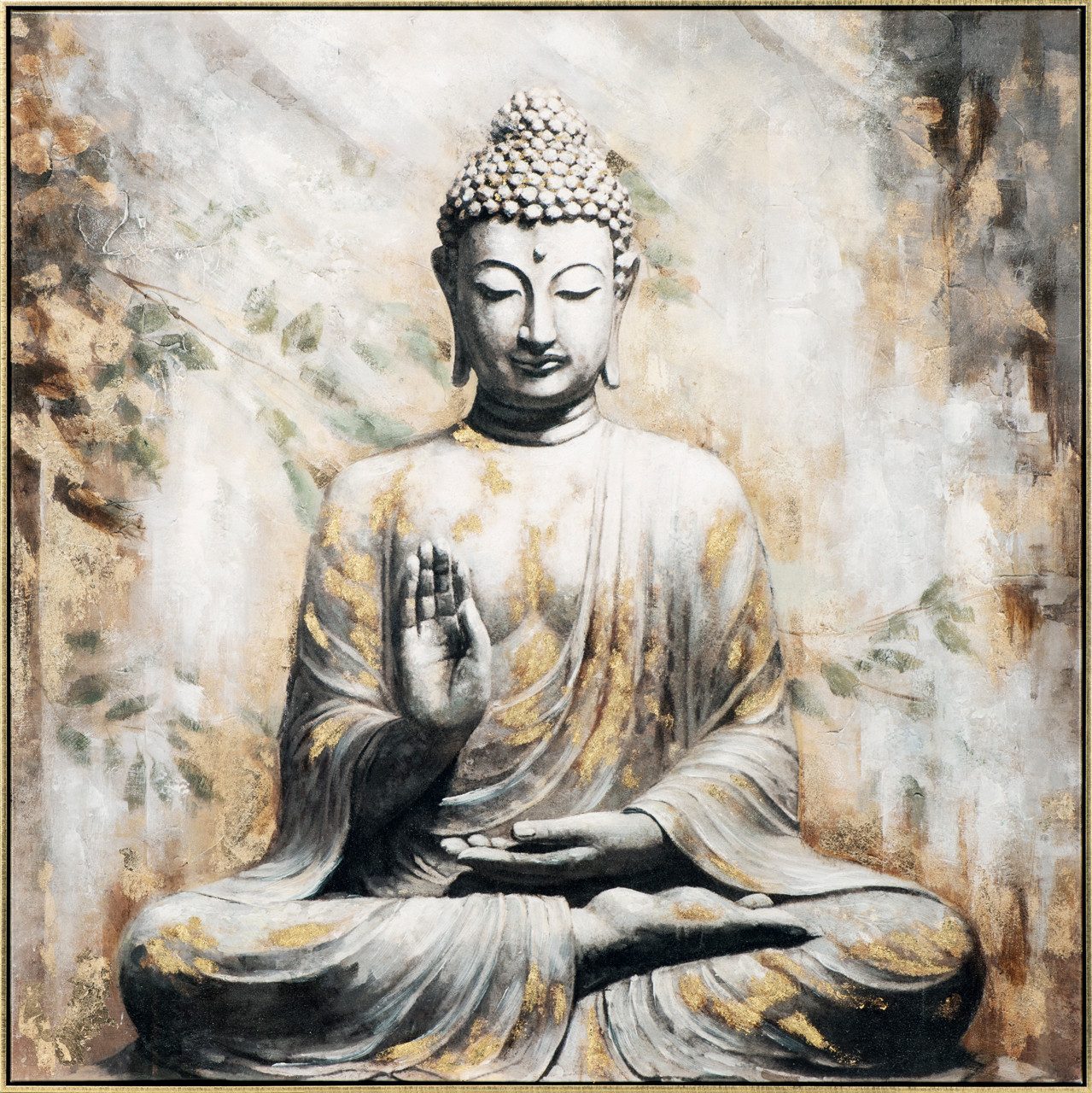 ArtUniverse Gemälde Leinwandbild Zen Buddha 100 x 100 cm, Menschenmotiv
