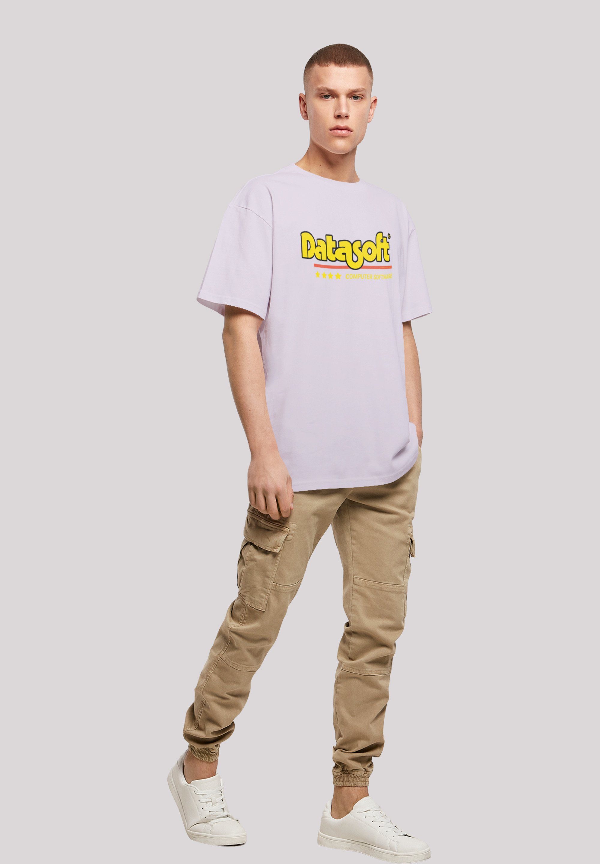 F4NT4STIC T-Shirt lilac yellow Logo SEVENSQUARED Gaming DATASOFT Retro Print