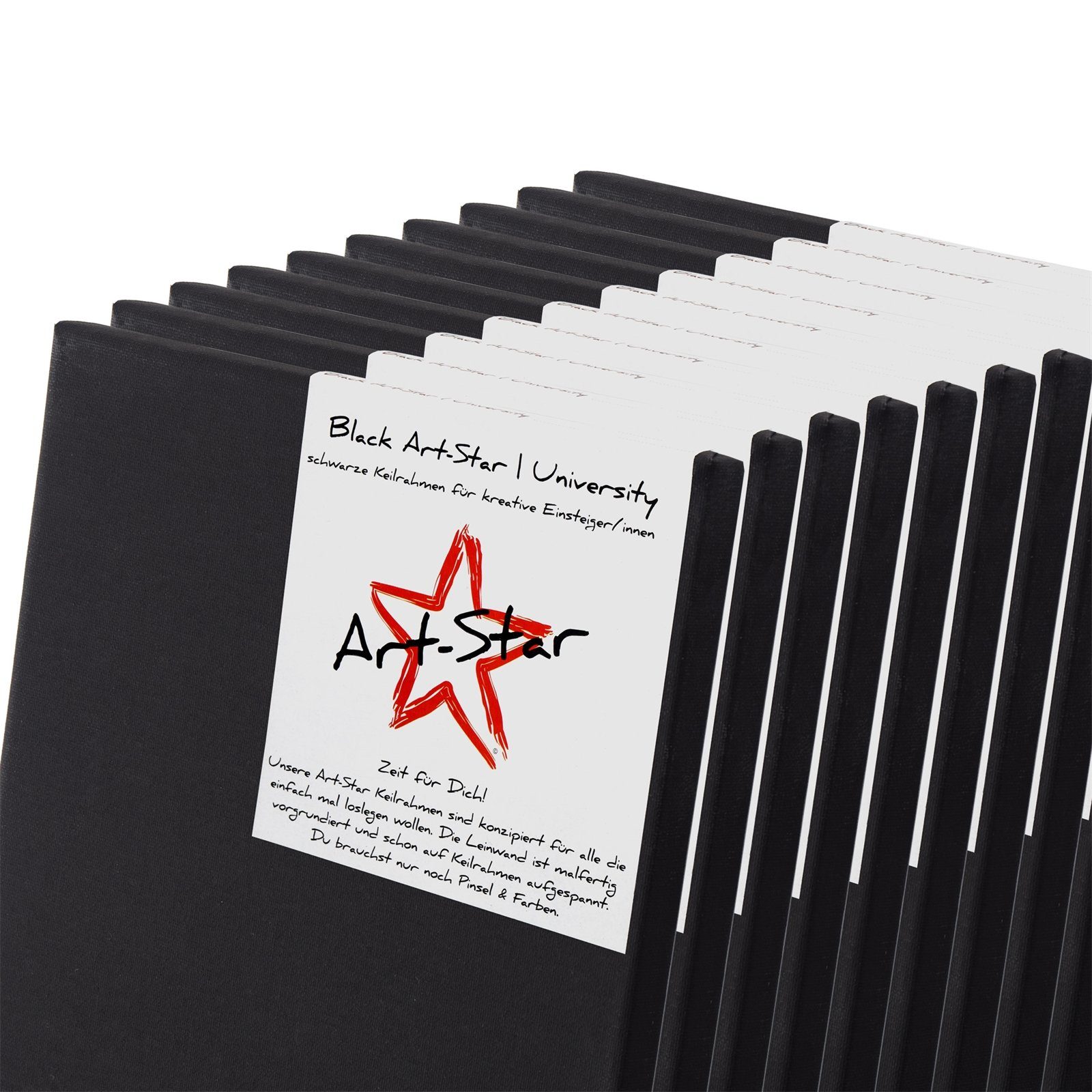 Art Star Носилка 10 ART-STAR UNIVERSITY BLACK LEINWÄNDE 20x20 cm, bespannte Носилка, Malfertig. Einfach auspacken und loslegen.