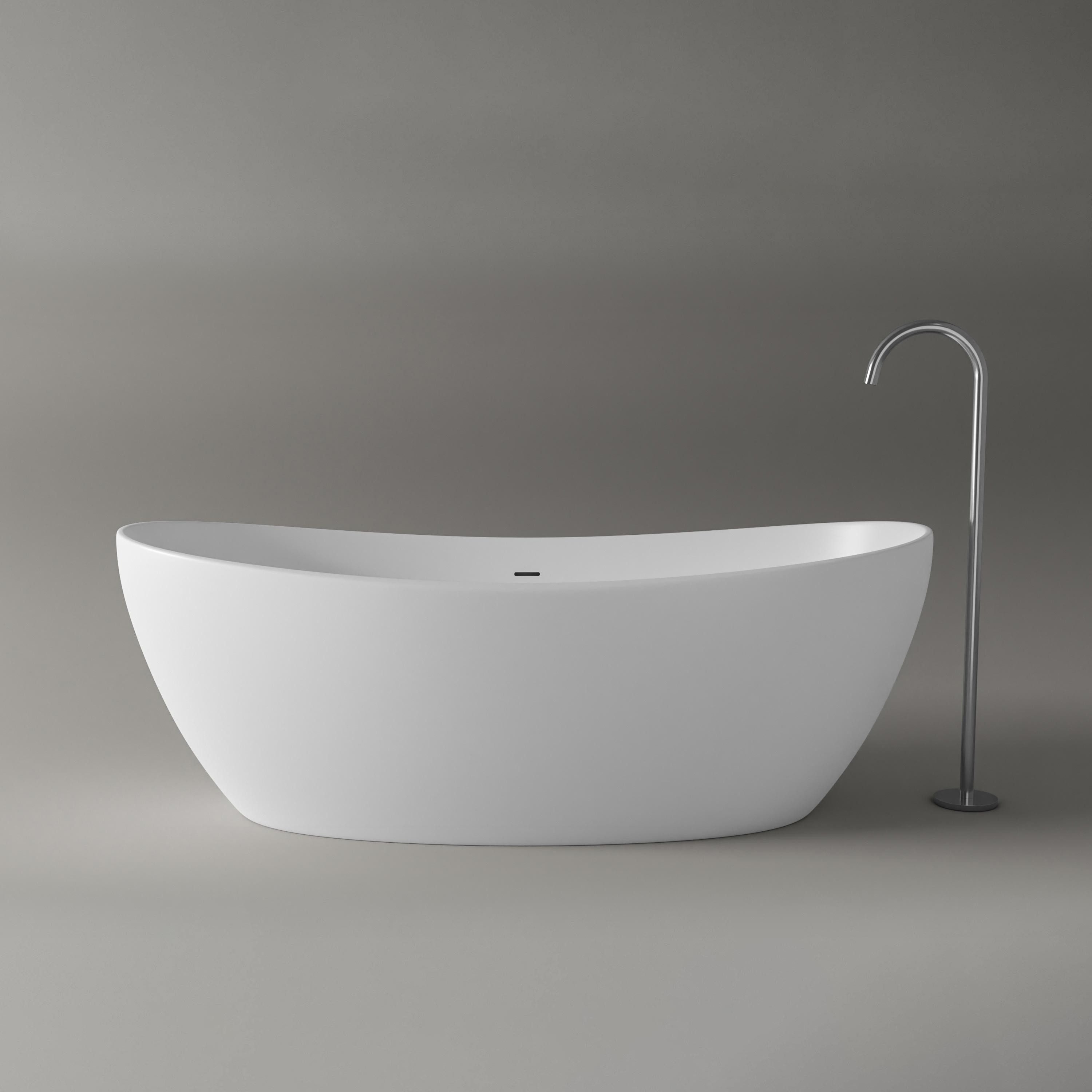 Bernstein Badewanne HAWAII STONE 180 x 85 cm, Freistehende Badewanne Mineralguss matt oval