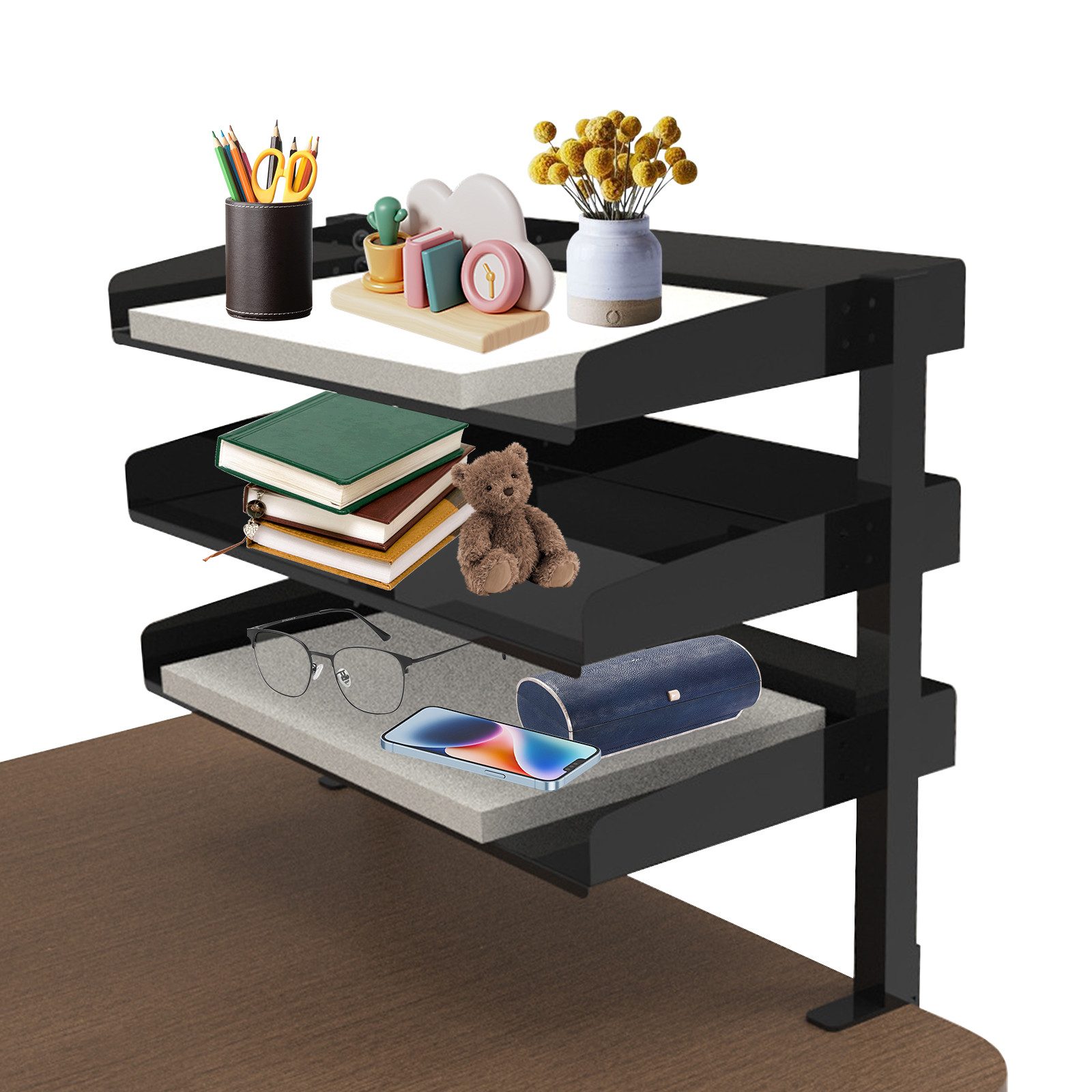 TWSOUL Bücherregal 3-stöckiges Klemmregal für den günstig online kaufen